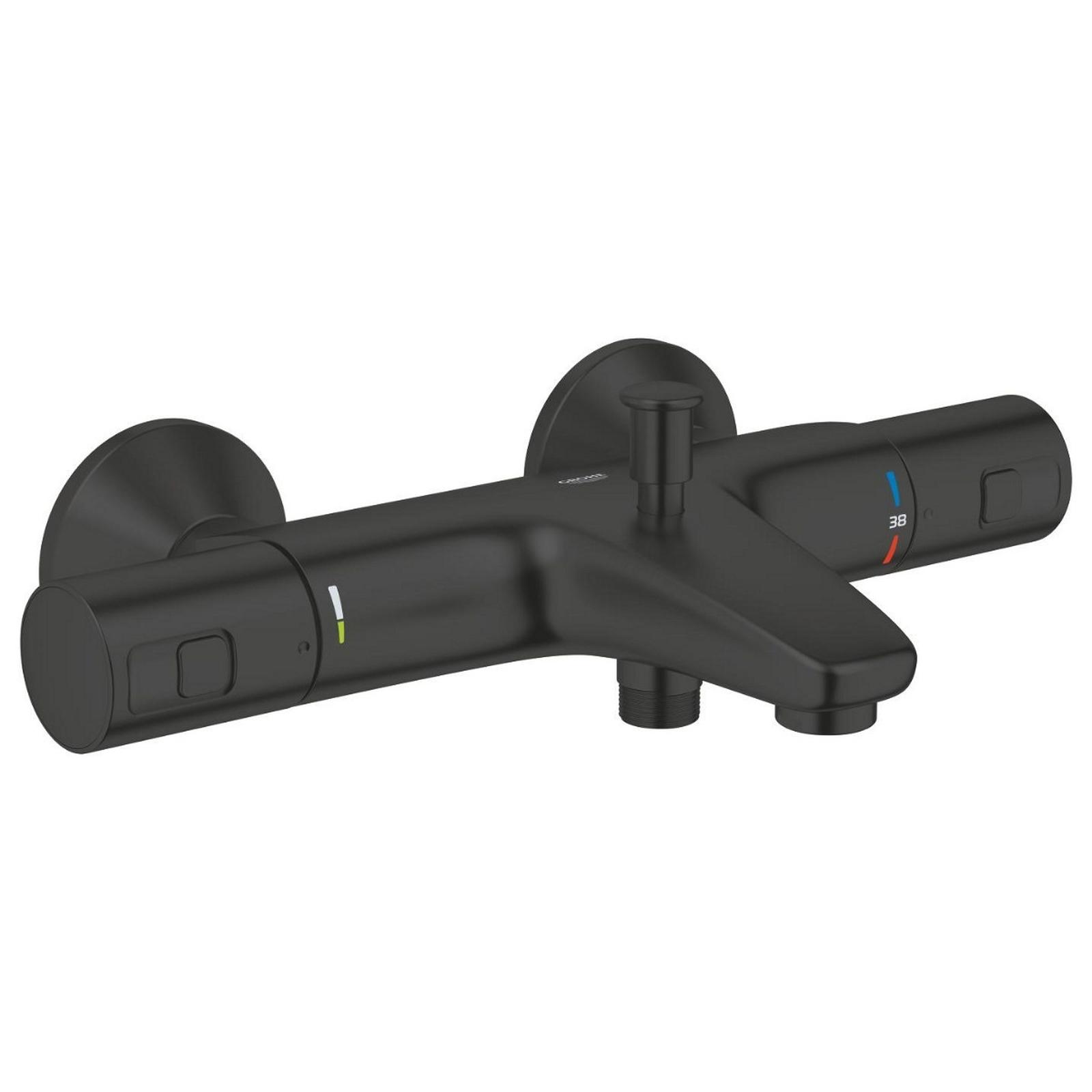 Baterie Grohe Precision Start 345982430, montaj aplicat, cu termostat, finisaj negru mat