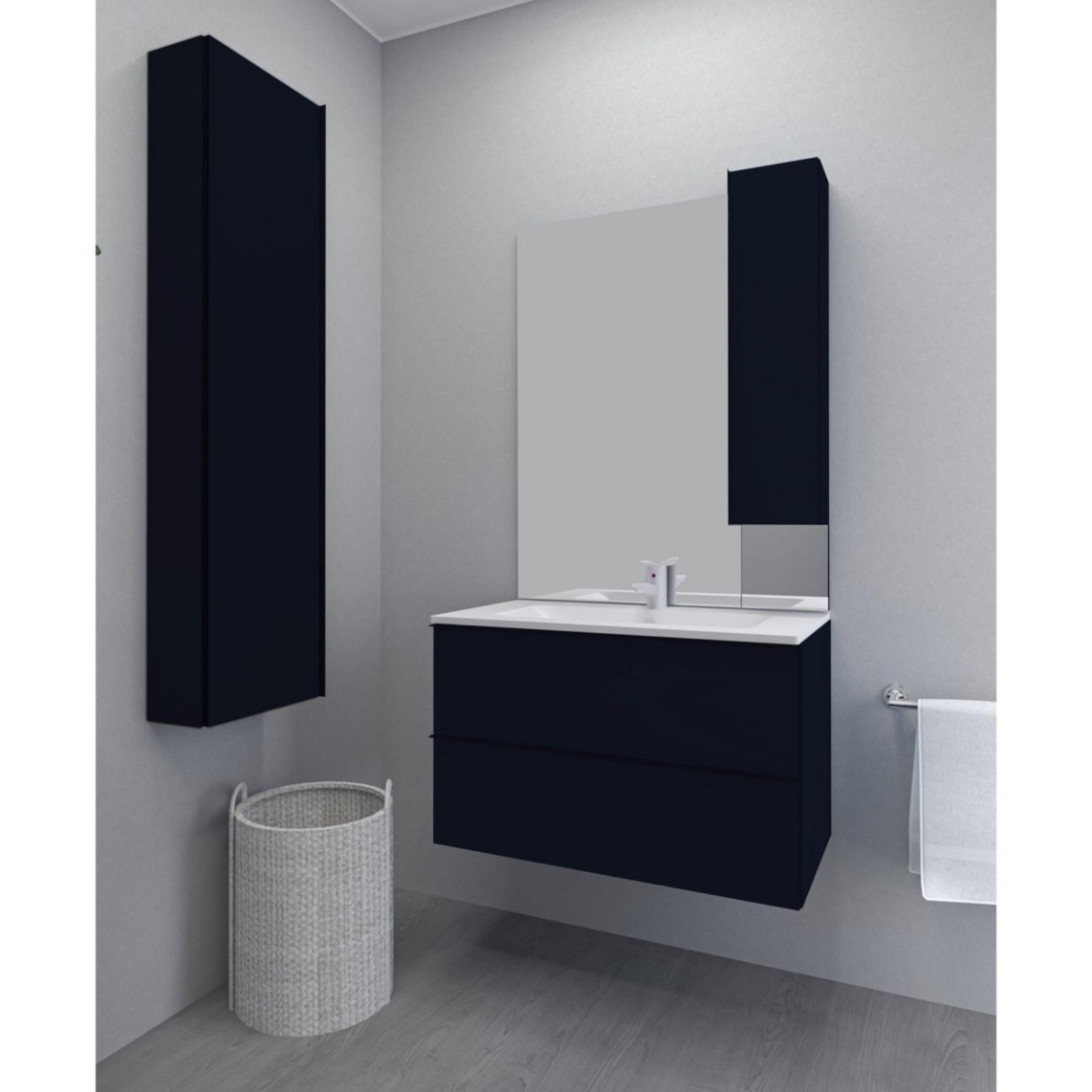 Masca  Kadda Loft 80 cu sertare, negru, suspendat, 81 x 46 x 53 cm