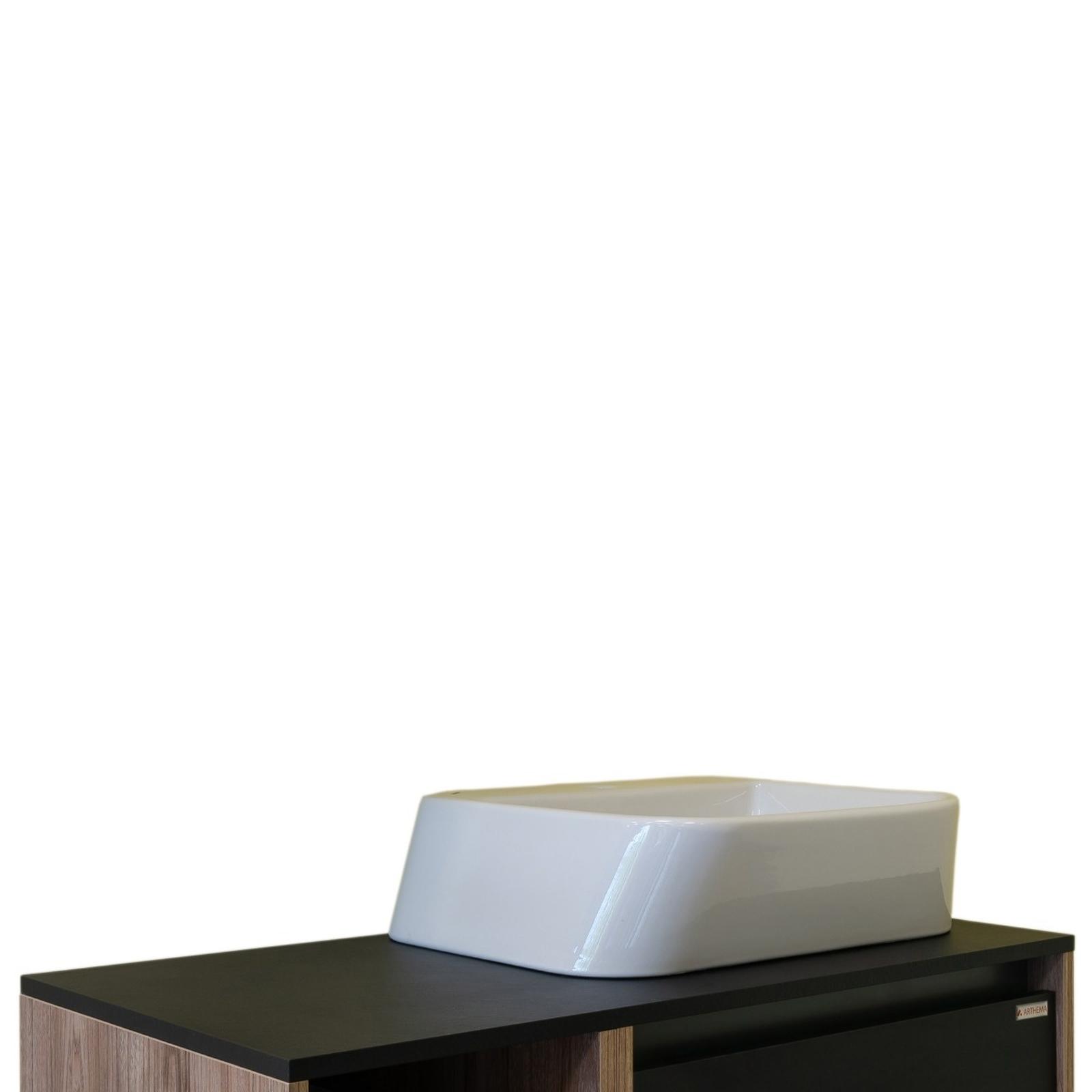 Blat Arthema Space 7010DX60-NR5 pentru lavoar baie,, negru mat, PAL hidrofugat, 90 x 46 cm