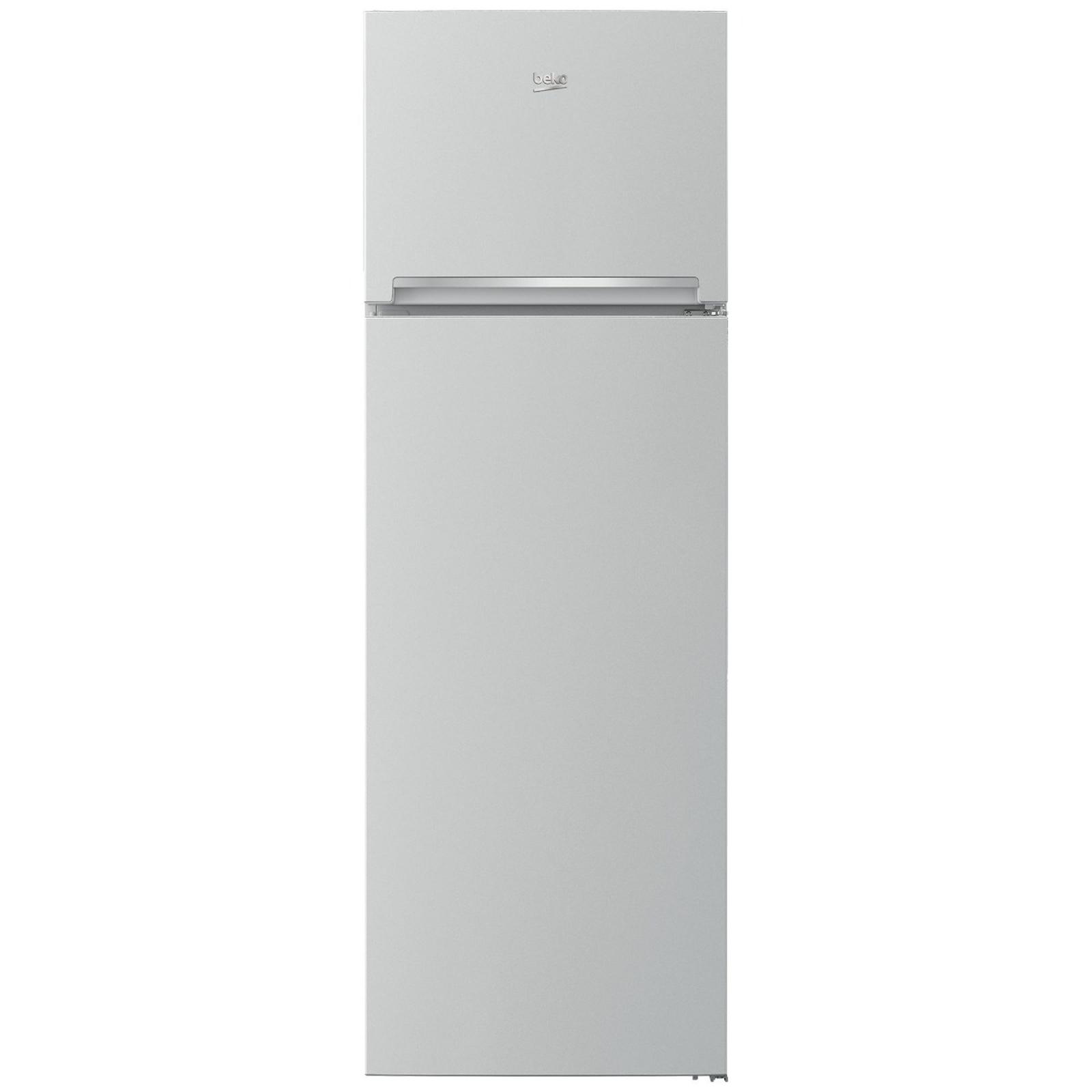Frigider Beko RDSA310M40SN, cu 2 usi si 3 rafturi, 306 litri, clasa E, inaltime 175 cm, termostat reglabil, ventilator, rafturi Safety Glass ajustabile, iluminare LED, usi reversibile, argintiu