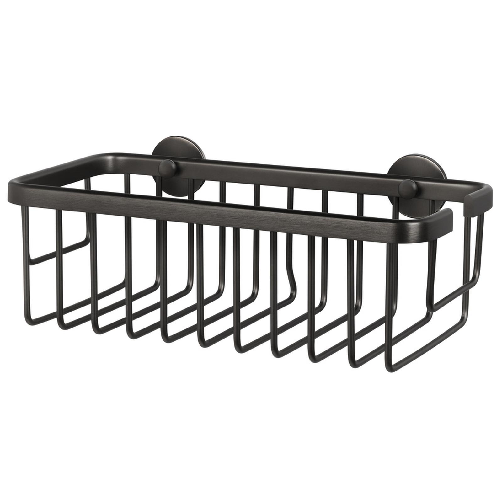 Etajera baie din metal tesa Moon 40596, montaj pe perete, finisaj grafit, un raft, 9.2 x 25 x 12.5 cm