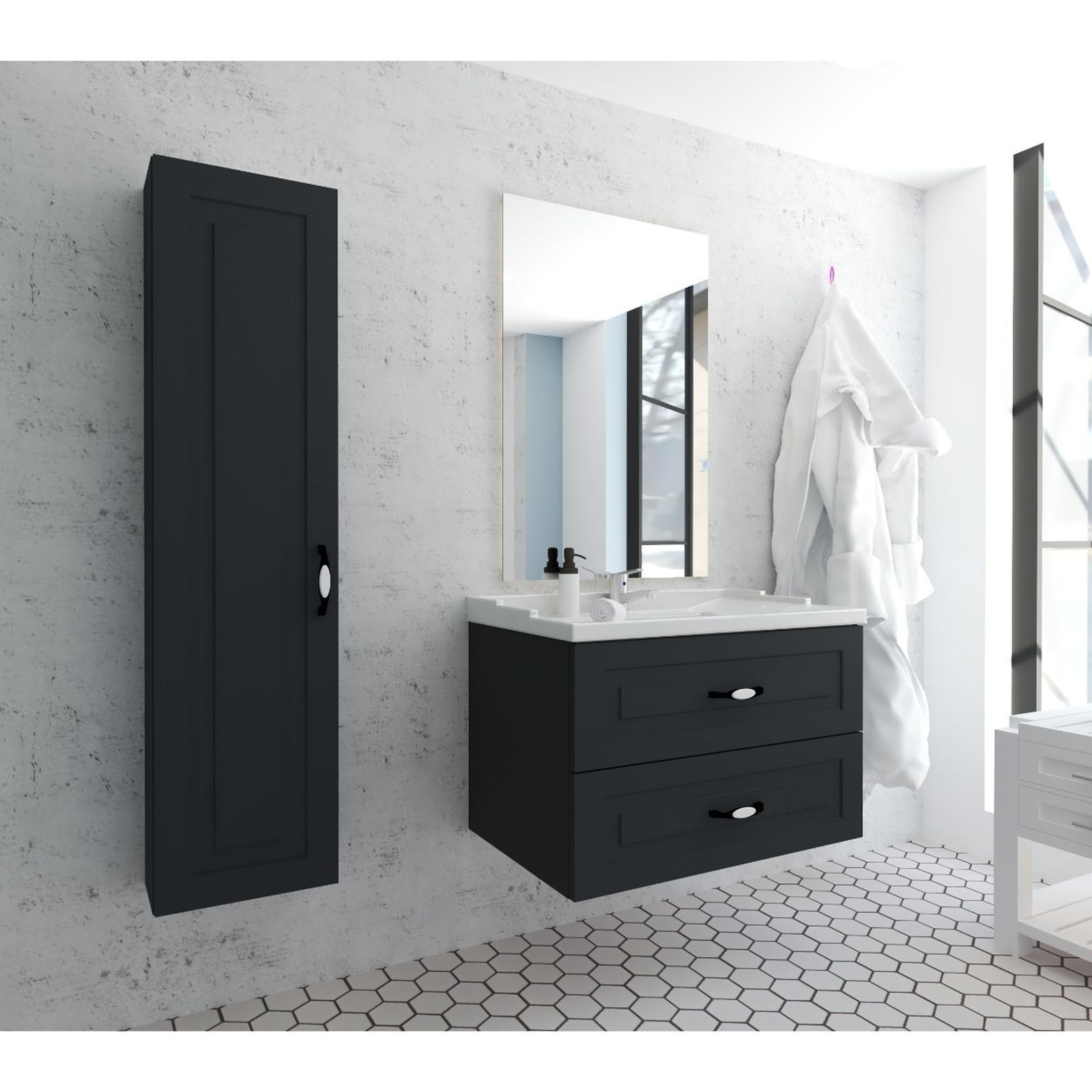 Dulap baie Kadda Classic, suspendat, 1 usa, antracit mat, 35 x 140 x 18 cm Dulap baie Kadda Classic, suspendat, 1 usa, antracit mat, 35 x 140 x 18 cm