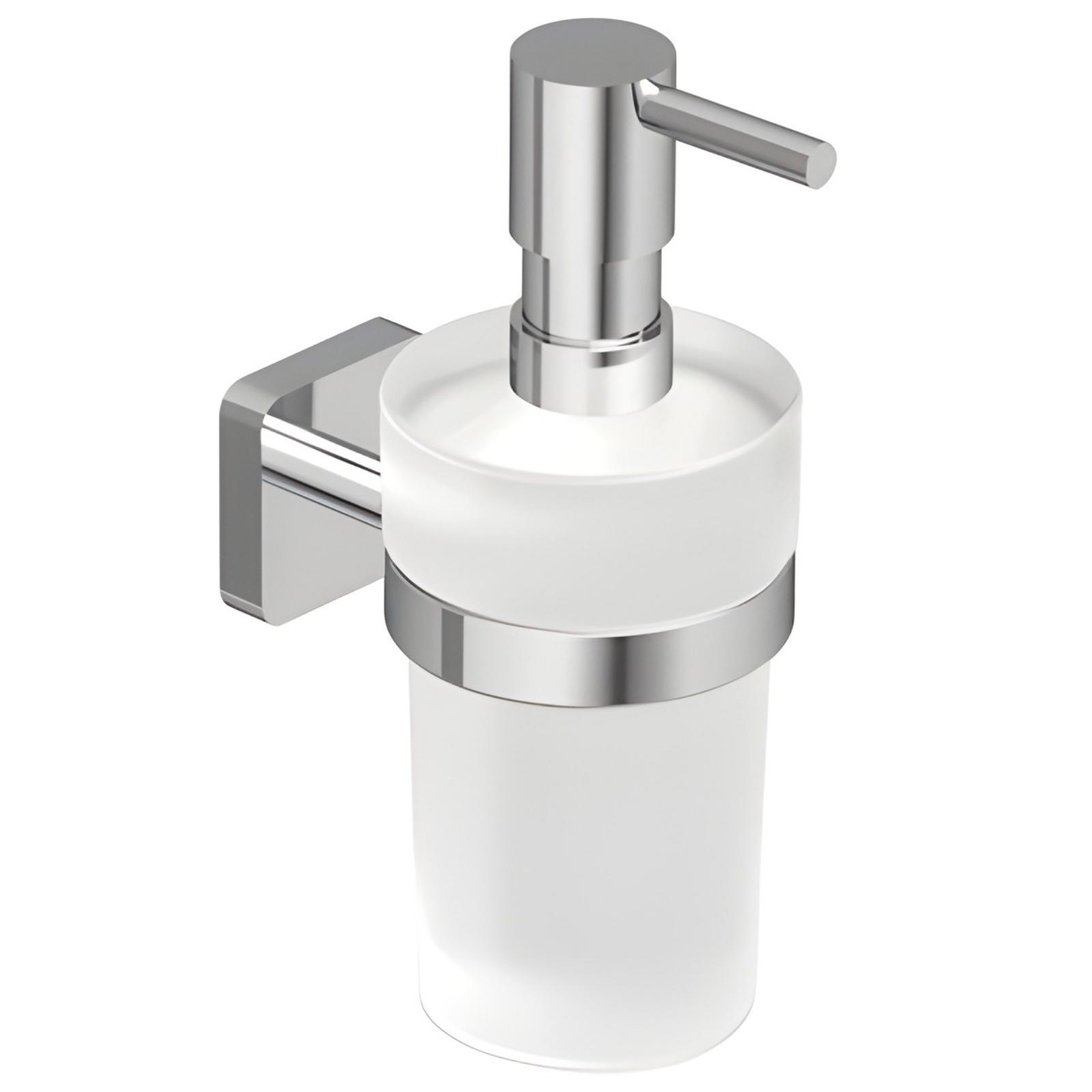 Dozator sapun lichid Kludi Vela S 2597605, sticla + metal, montaj pe perete, cromat, 150 ml