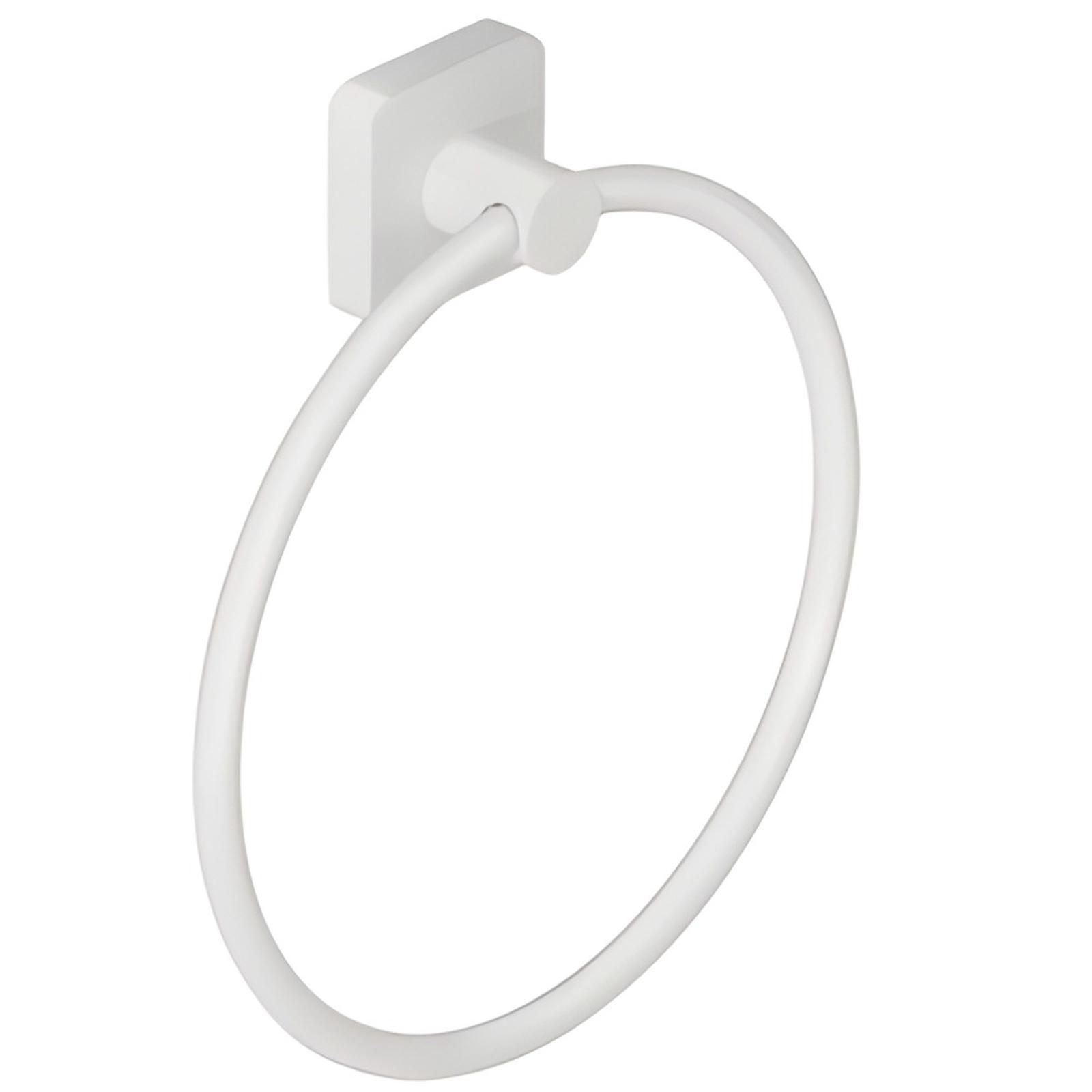 Suport prosop Kludi Vela S 2597853, tip inel, alb mat, 18.6 x 16.8 x 3.5 cm