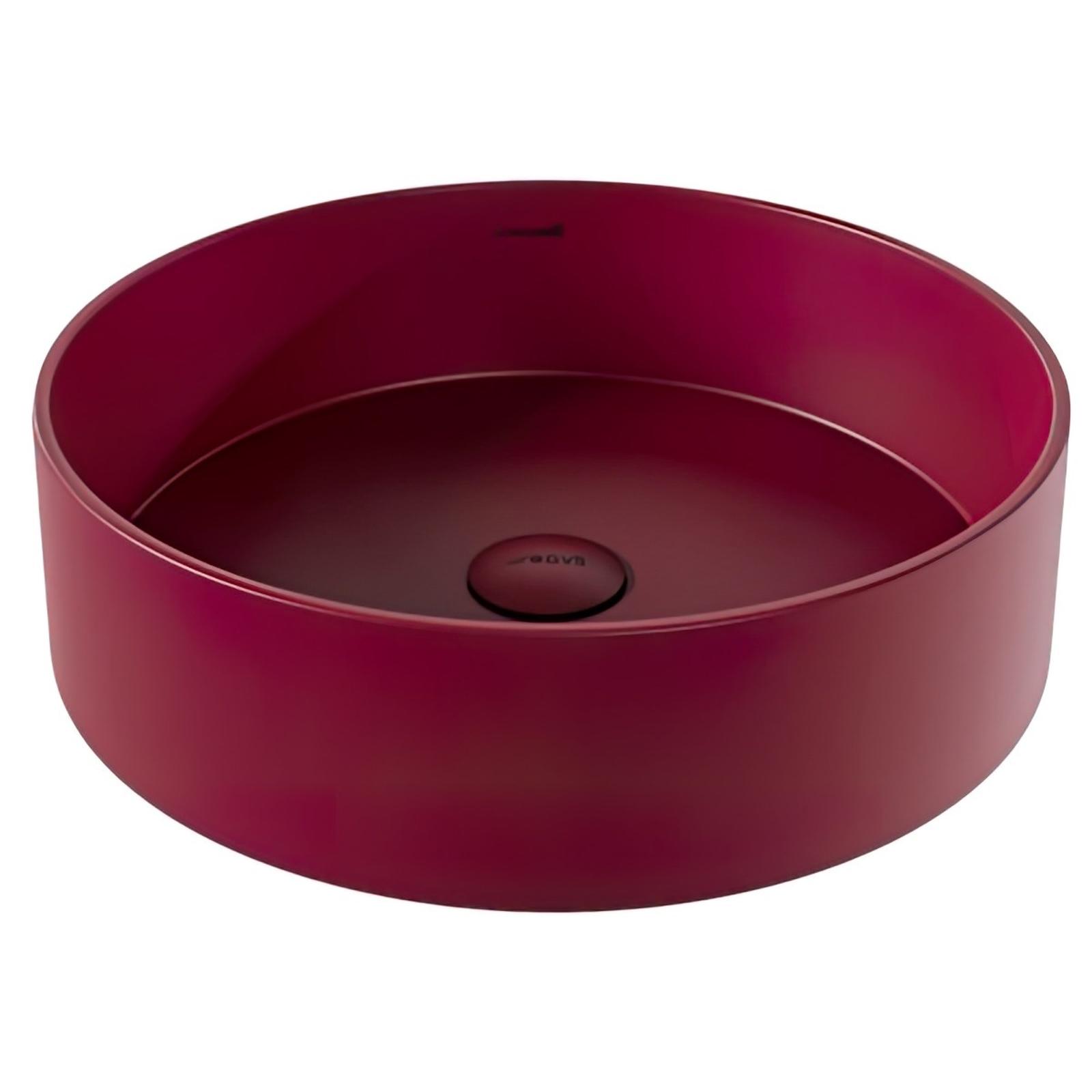 Lavoar baie, Creavit Loop S00781, montaj pe blat, visiniu, rotund, 45 cm
