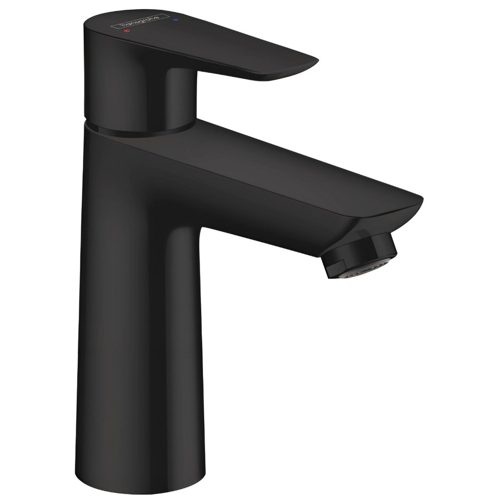 Baterie baie pentru lavoar, Hansgrohe Talis E EcoSmart 71710670, montaj stativ, monocomanda, finisaj negru mat, ventil inclus