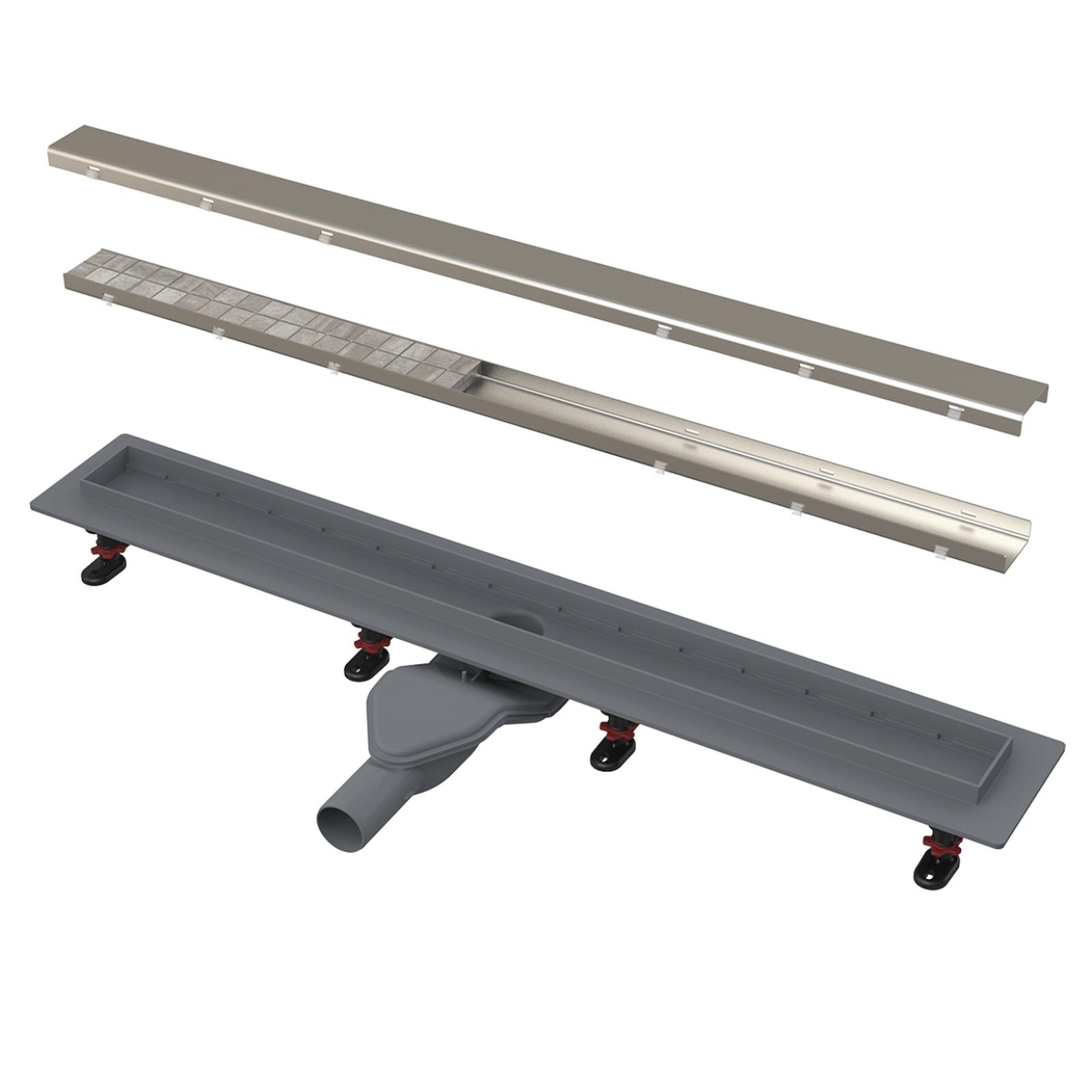 Rigola dus cu gratar reversibil din otel inoxidabil, Komfort CPZ2012-Option6, cromat mat, 55 cm