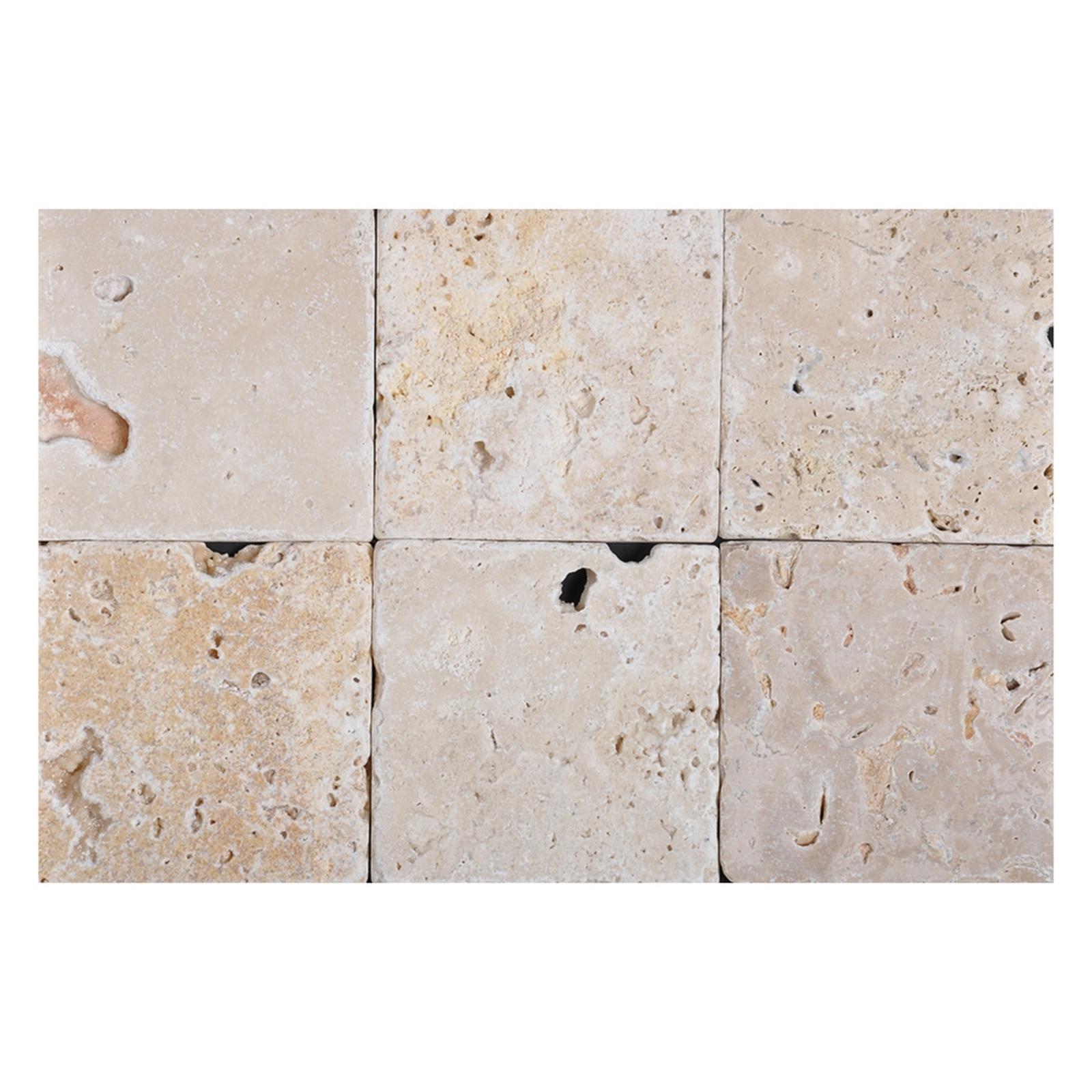 Travertin exterior / interior, Classic Mesta Tumbled, bej, 10 x 10 x 1 cm