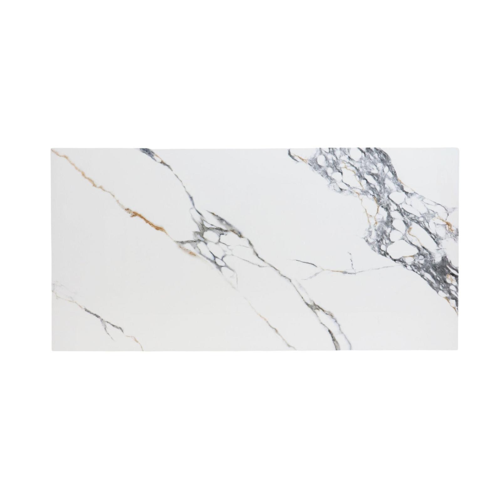 Gresie Superior Full Lappato, 60 x 120 cm, alb, lucioasa, rectificata, imitatie marmura
