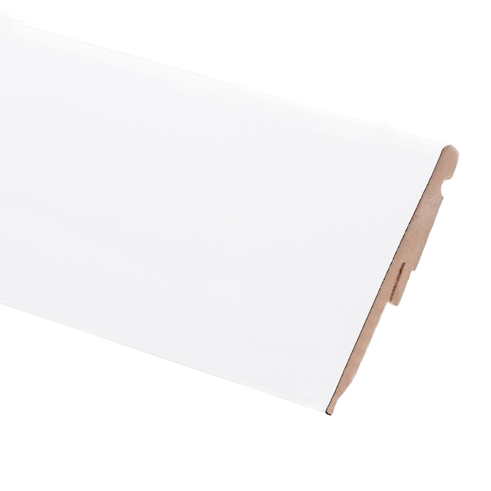 Plinta parchet MDF SET, alb, 2440 x 90 x 19 mm