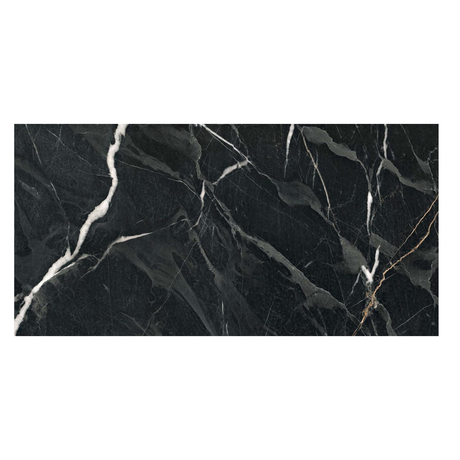 Gresie Merletto 6148 60 x 120 cm, negru, mata, rectificata, imitatie marmura