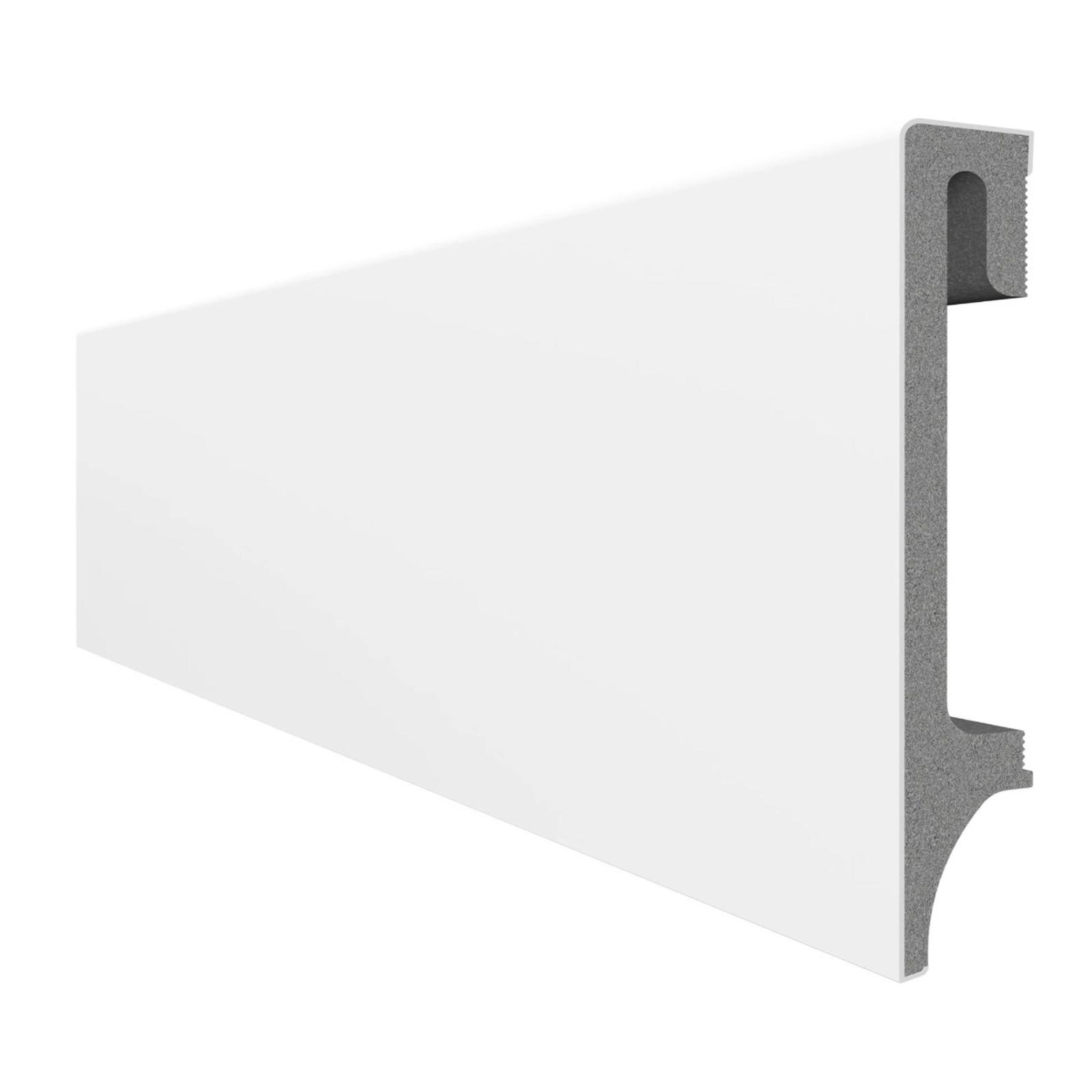 Plinta parchet duropolimer Vox Espumo ESP401, alb, 2400 x 100 x 16 mm