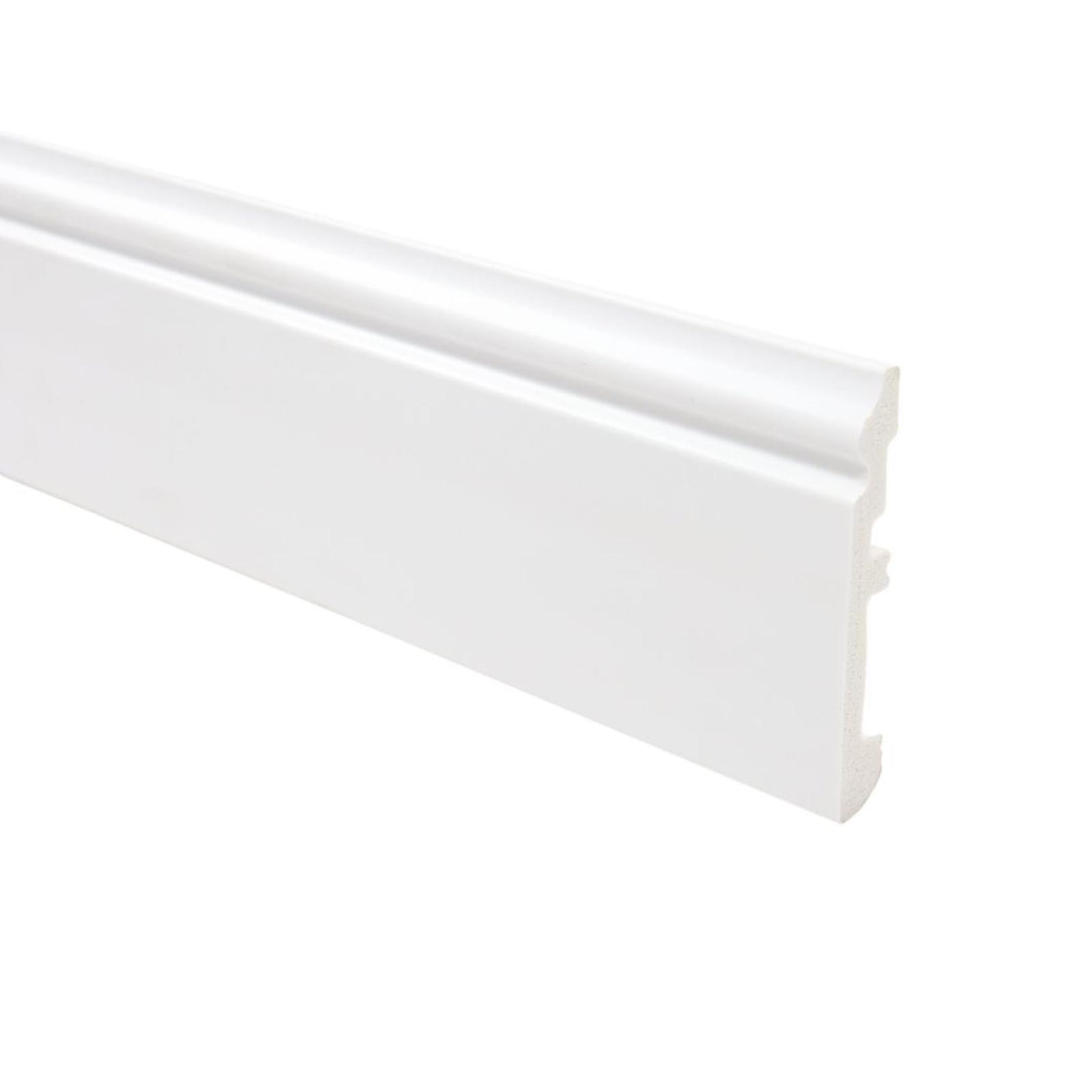Plinta parchet duropolimer Was-196, alb, 2400 x 100 x 15 mm