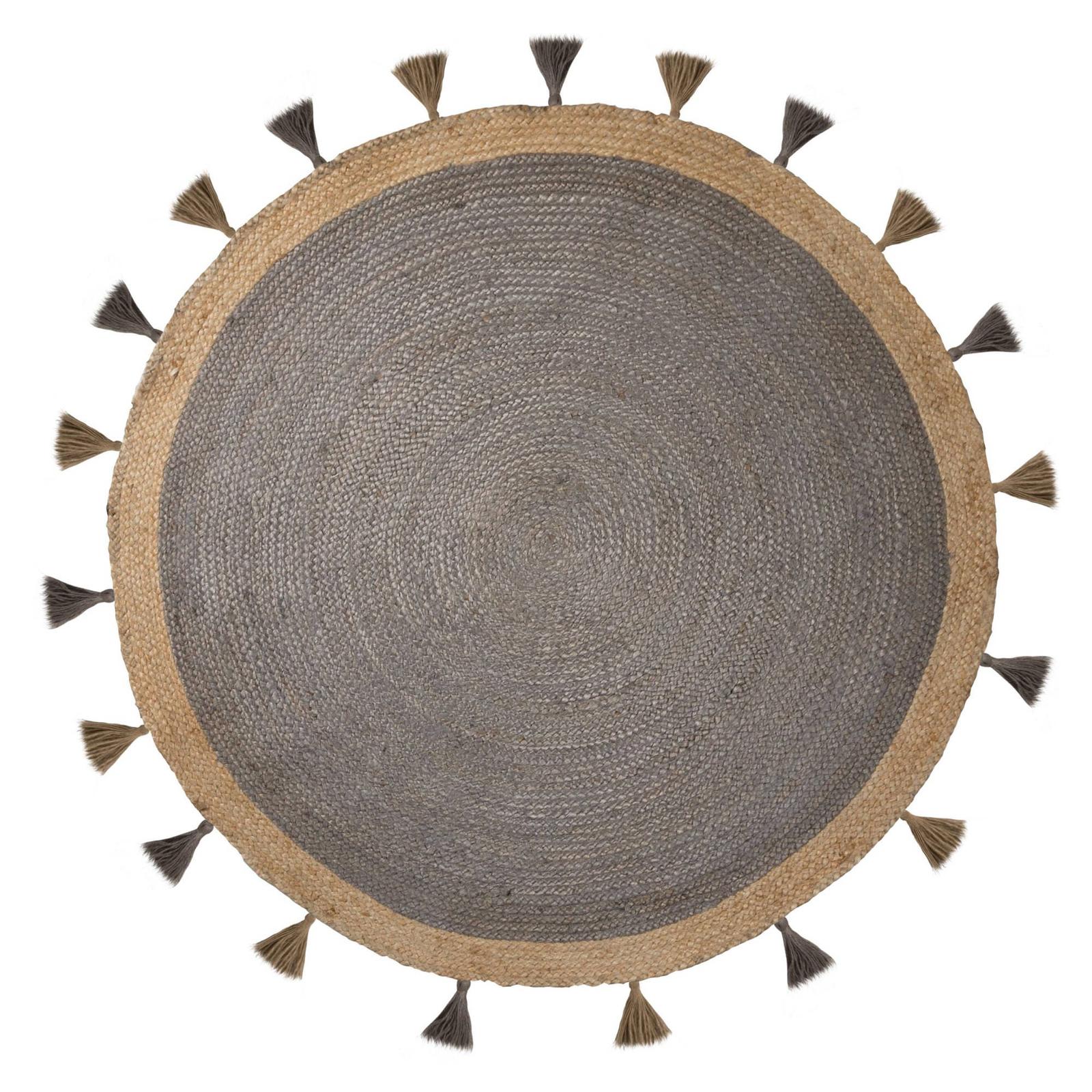Covor Flair Rugs Lunara, 150 x 150 cm, iuta, gri, rotund