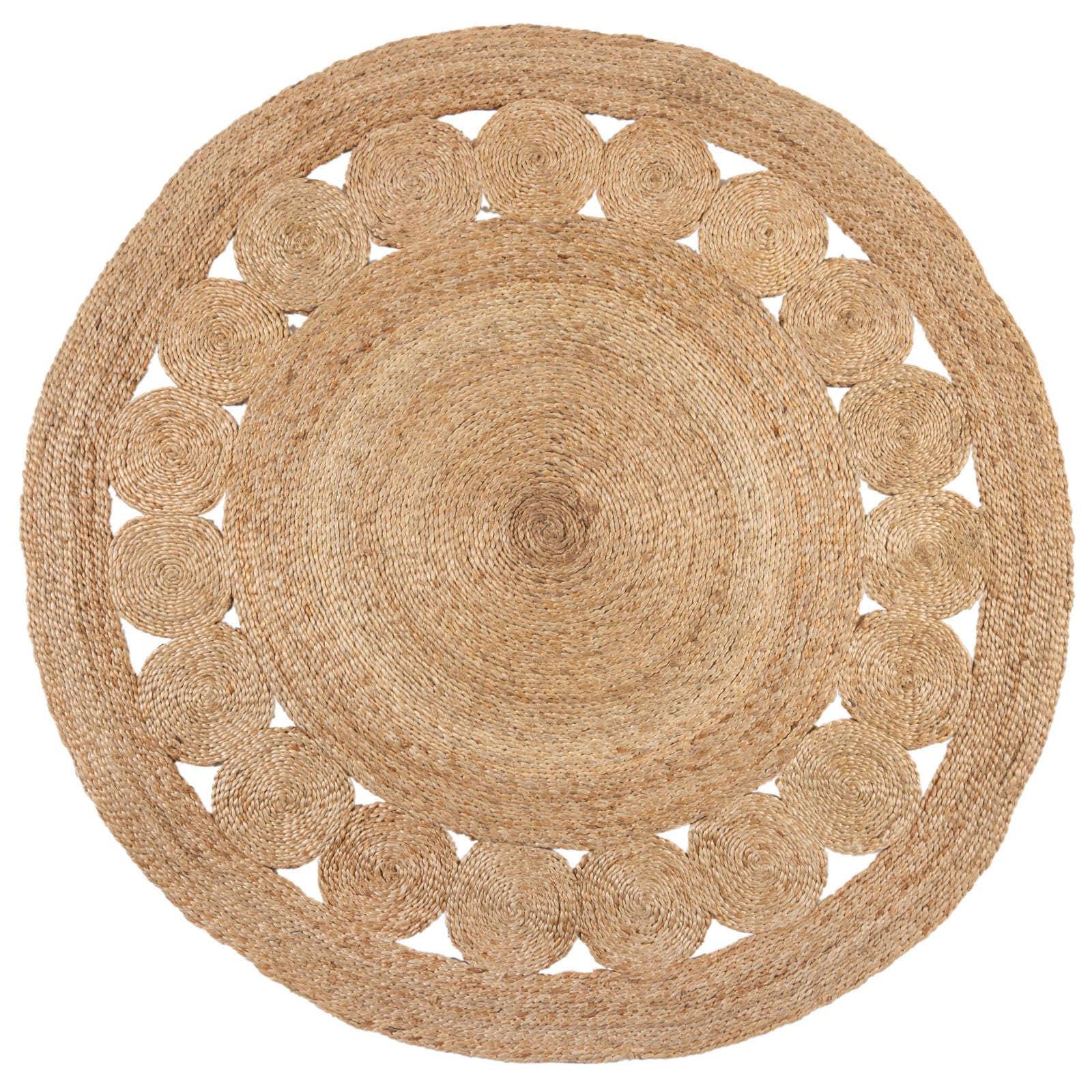 Covor Flair Rugs Adama, 150 x 150 cm, clasic, iuta, bej, rotund