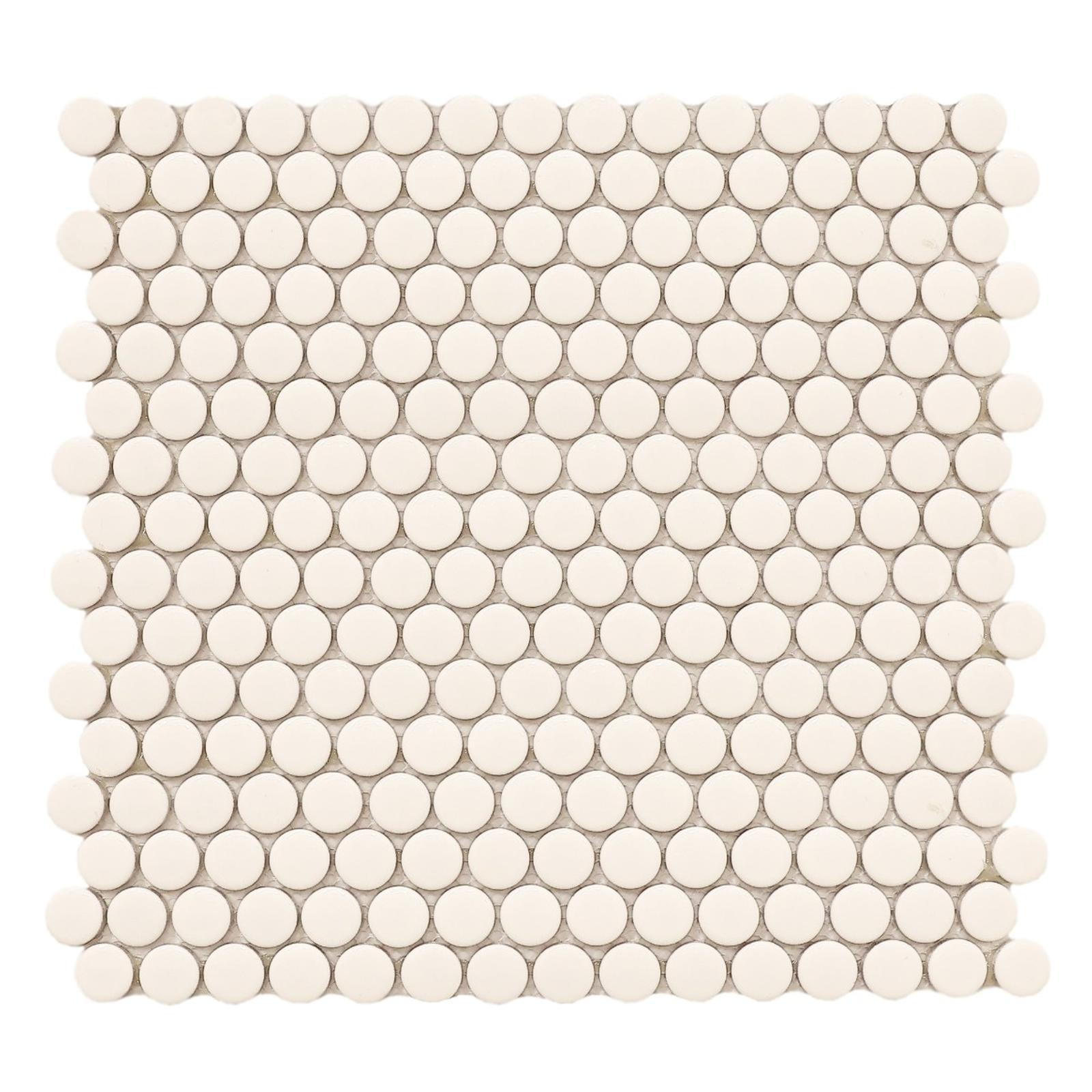 Mozaic Penny White, 31.5 x 29.1 cm, alb, lucios