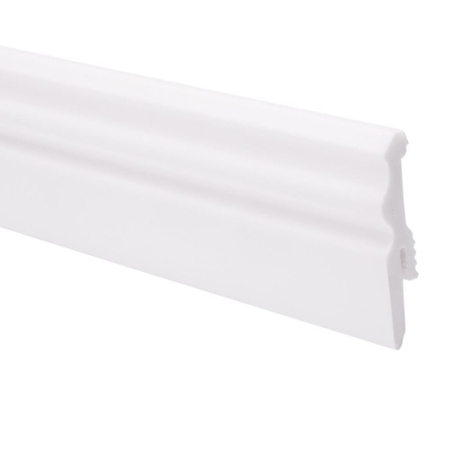 Plinta parchet polimer dur Wood Class Topaz 80 PPTO80, alb, 2200 x 80 x 16 mm