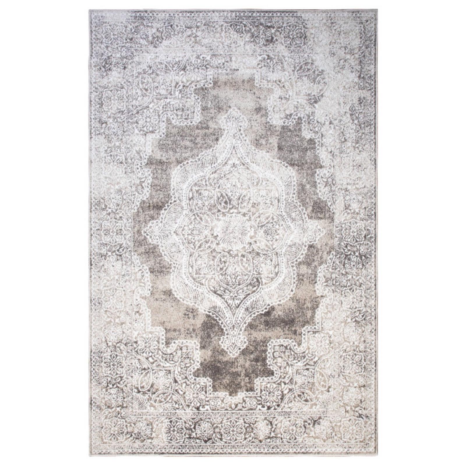 Covor Victoria 80991-0944, 200 x 300 cm, clasic, polipropilena frize + poliester, gri + bej + crem, dreptunghiular