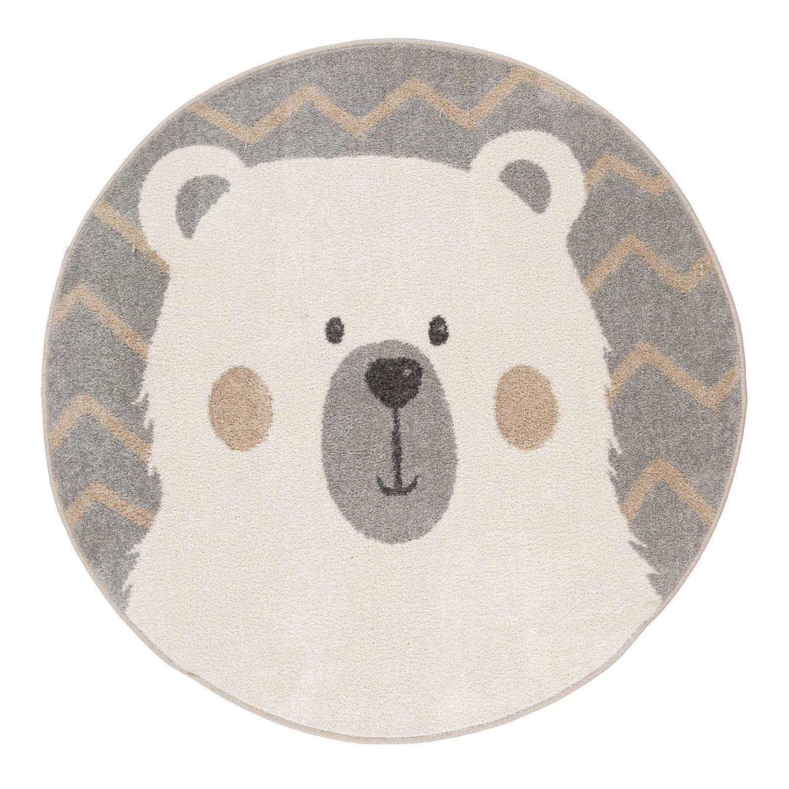 Covor Velutto 40012/YC9-D, 133 x 133 cm, polipropilena, alb + gri, rotund Covor Velutto 40012/YC9-D, 133 x 133 cm, polipropilena, alb + gri, rotund