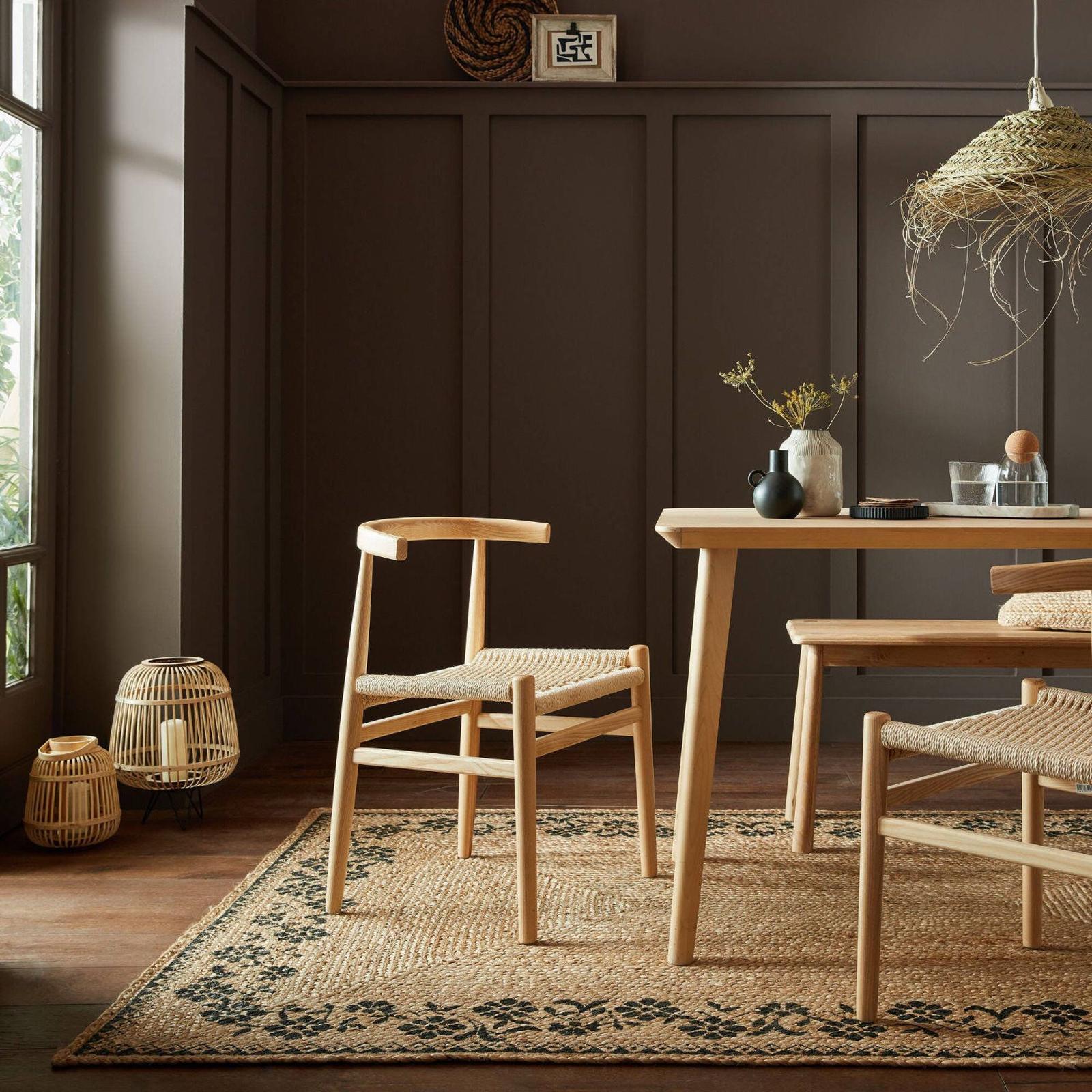 Flair Rugs Maisie Covor 120 x 170 cm, floral, iuta, maro + negru, dreptunghiular