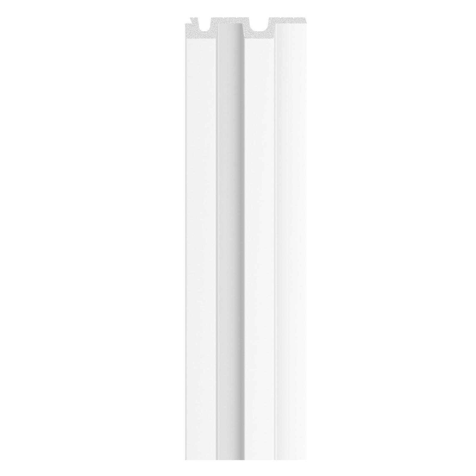 Riflaj decorativ tip panou, polistiren extrudat, Vox Linerio L-Line, alb, 2650 x 122 x 21 mm