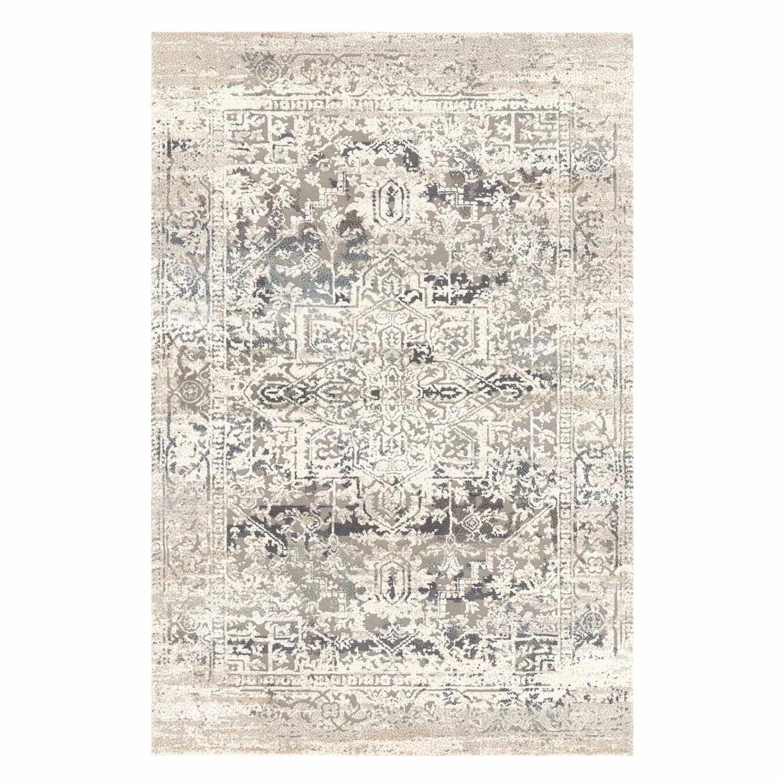 Covor living/dormitor Boho 37VGW, 160 x 230 cm, 3D, polipropliena, bej + gri, dreptunghiular