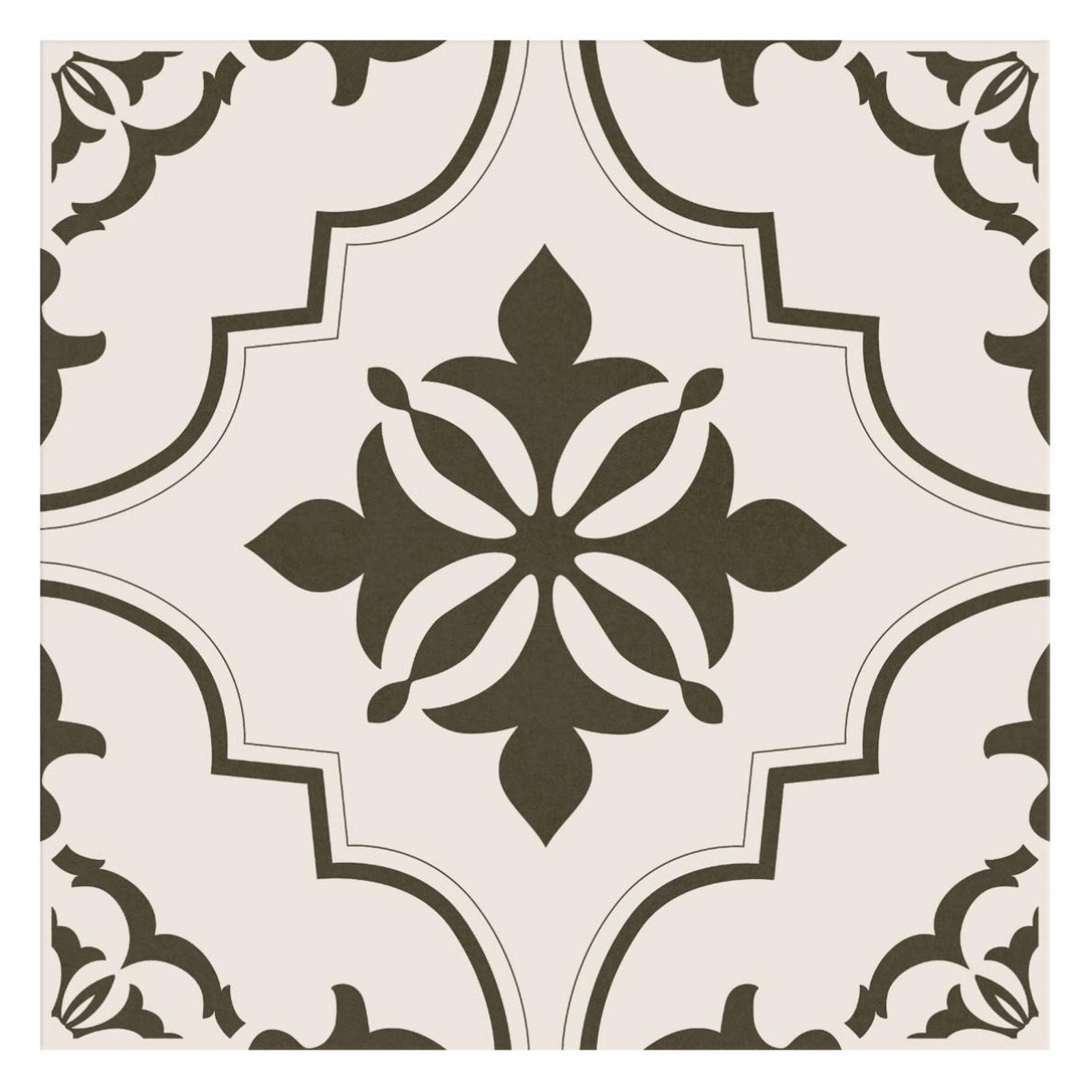 Gresie exterior / interior portelanata Cersanit Patchwork Eternity, 29.8 x 29.8 cm, alb + negru, mata