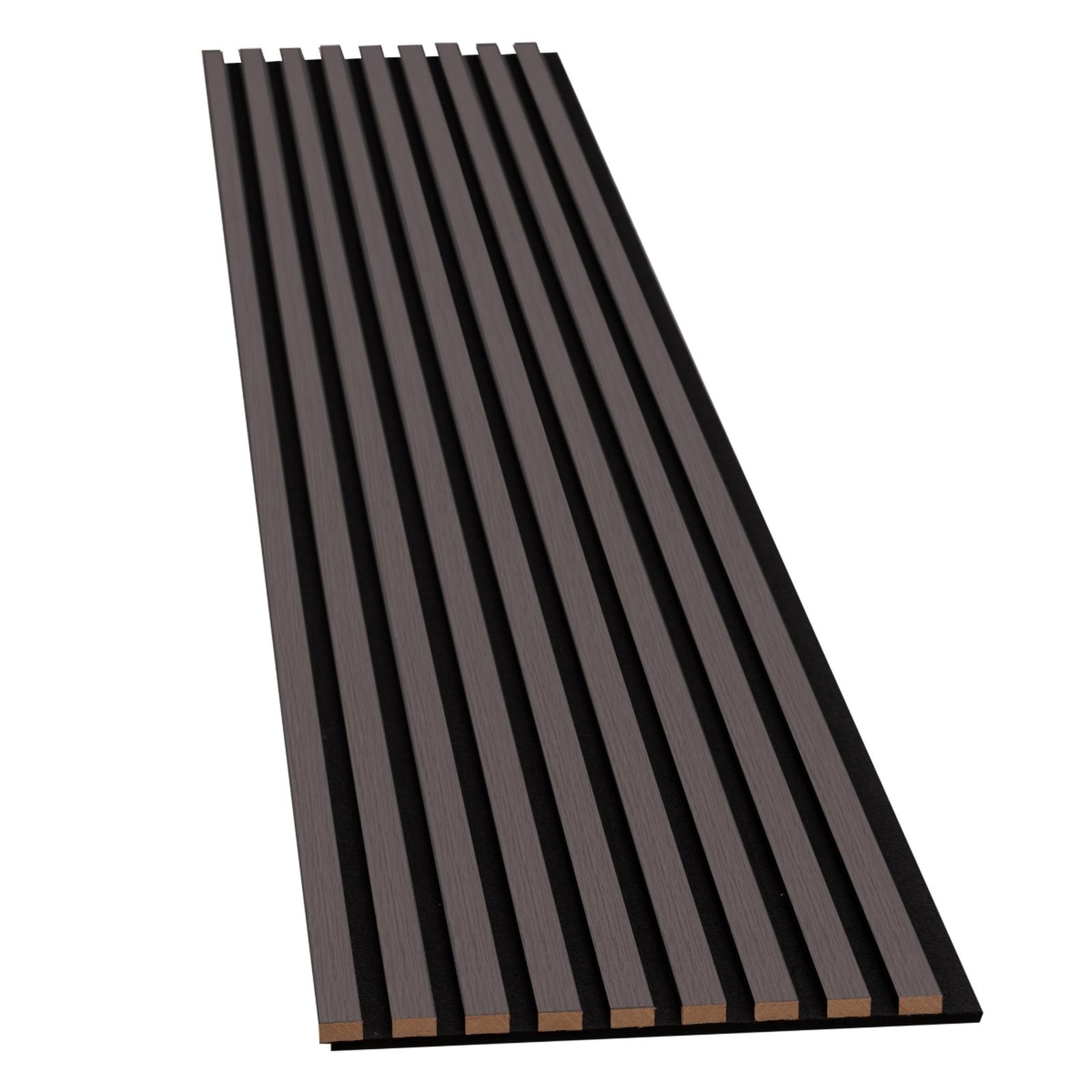 Riflaj decorativ tip panou acustic, MDF, Set 276, antracit, 2600 x 400 x 20 mm