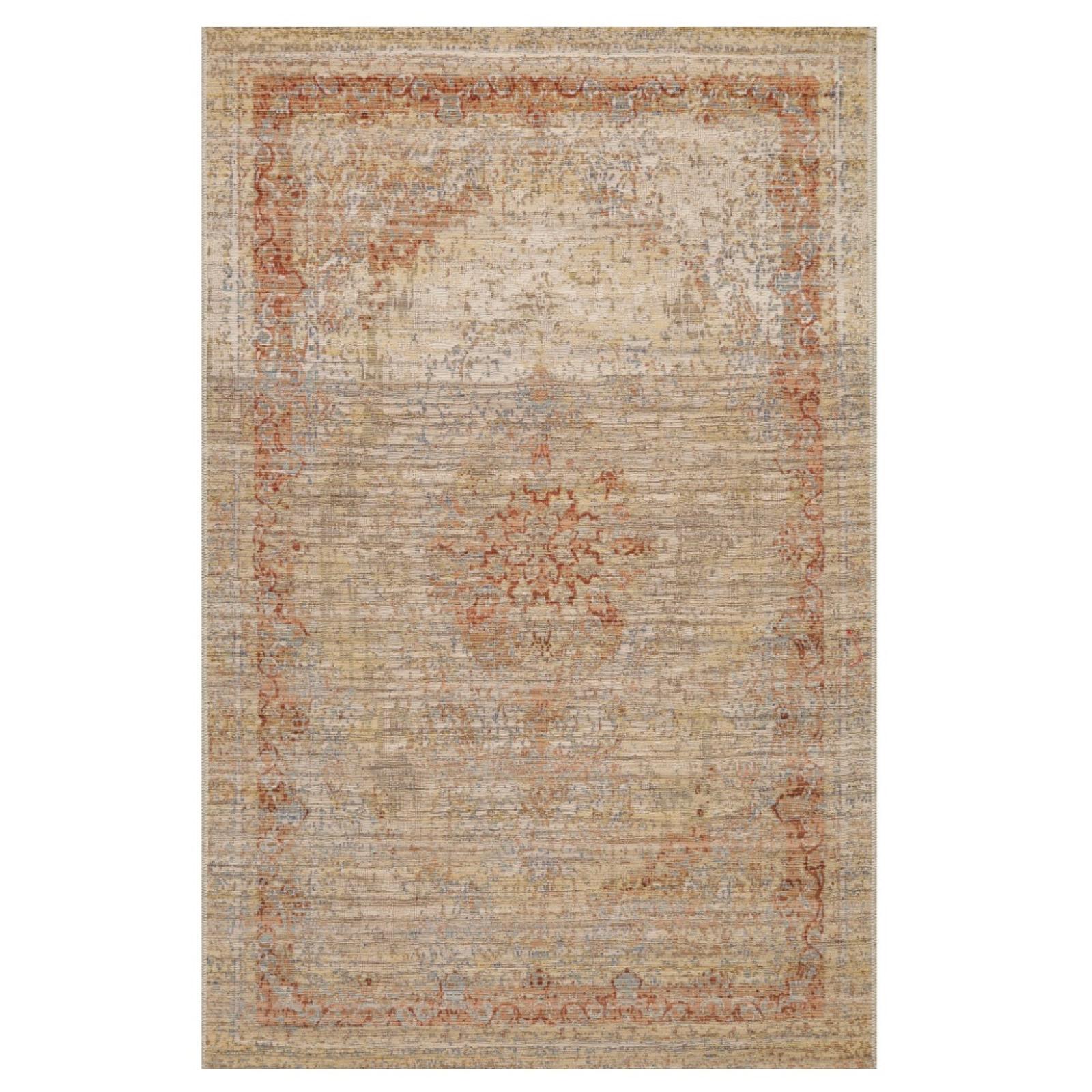 Covor living / dormitor Oriental Weavers Cybelle 24-Q09-X, 80 x 120 cm, vintage, lana, bej + maro + caramiziu, dreptunghiular