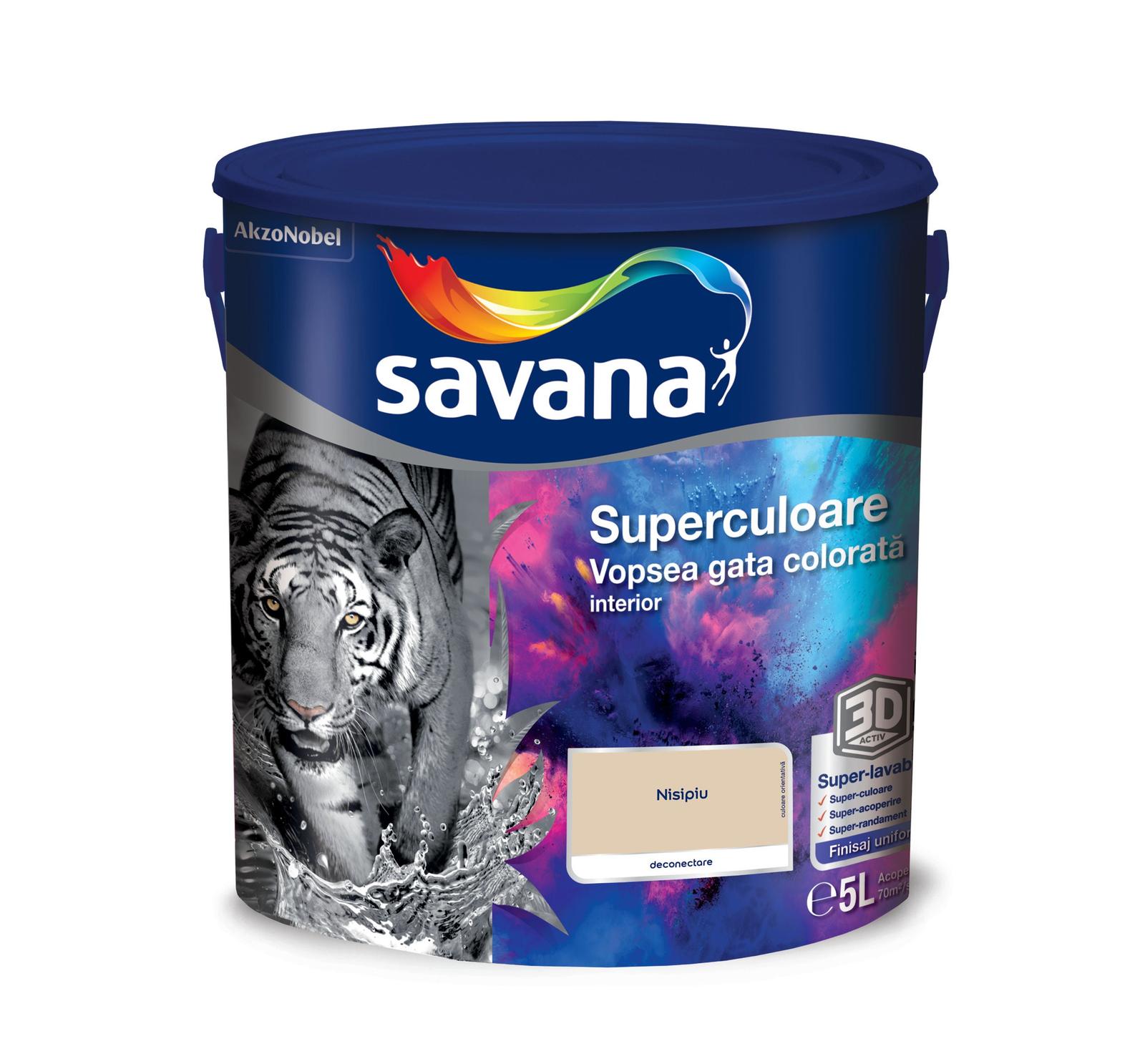 Vopsea gata colorata interior, Savana Superculoare, nisipiu - deconectare, 5 L