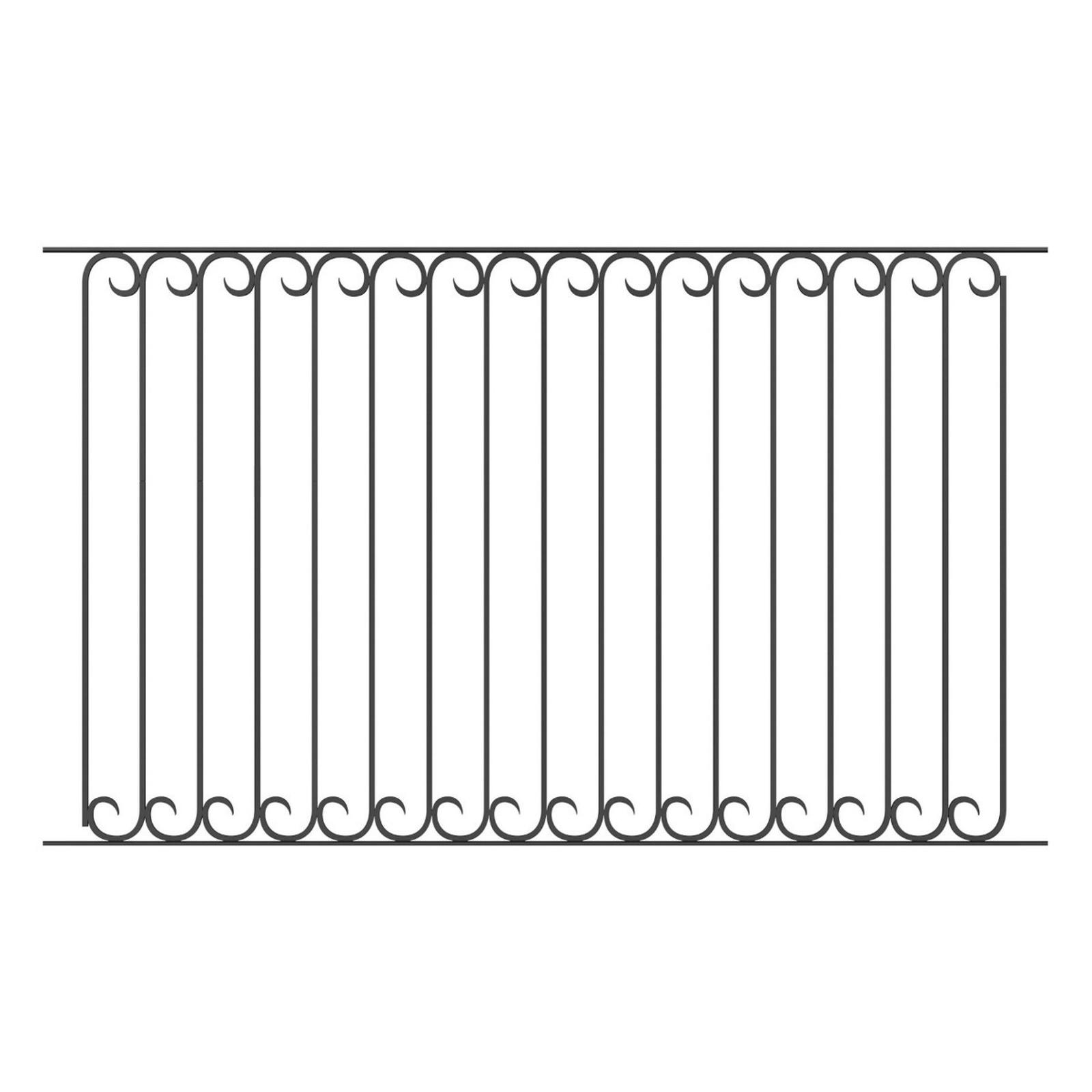 Panou metalic gard din tabla decupata G09A, otel, negru (RAL 9005), 1960 x 1100 mm