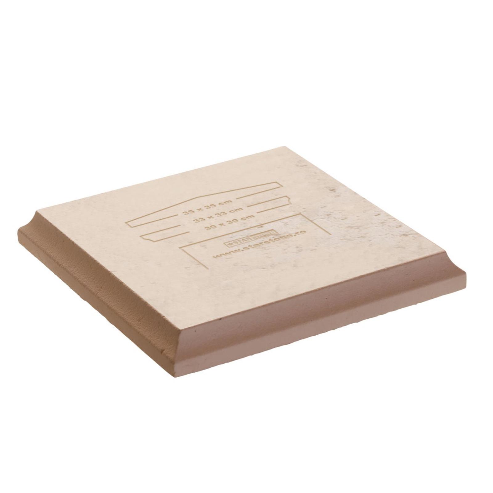 Capitel capac stalp gard Star Stone, (330 x 330) x (300 x 300) x 40 mm, smoke (alb galbui)