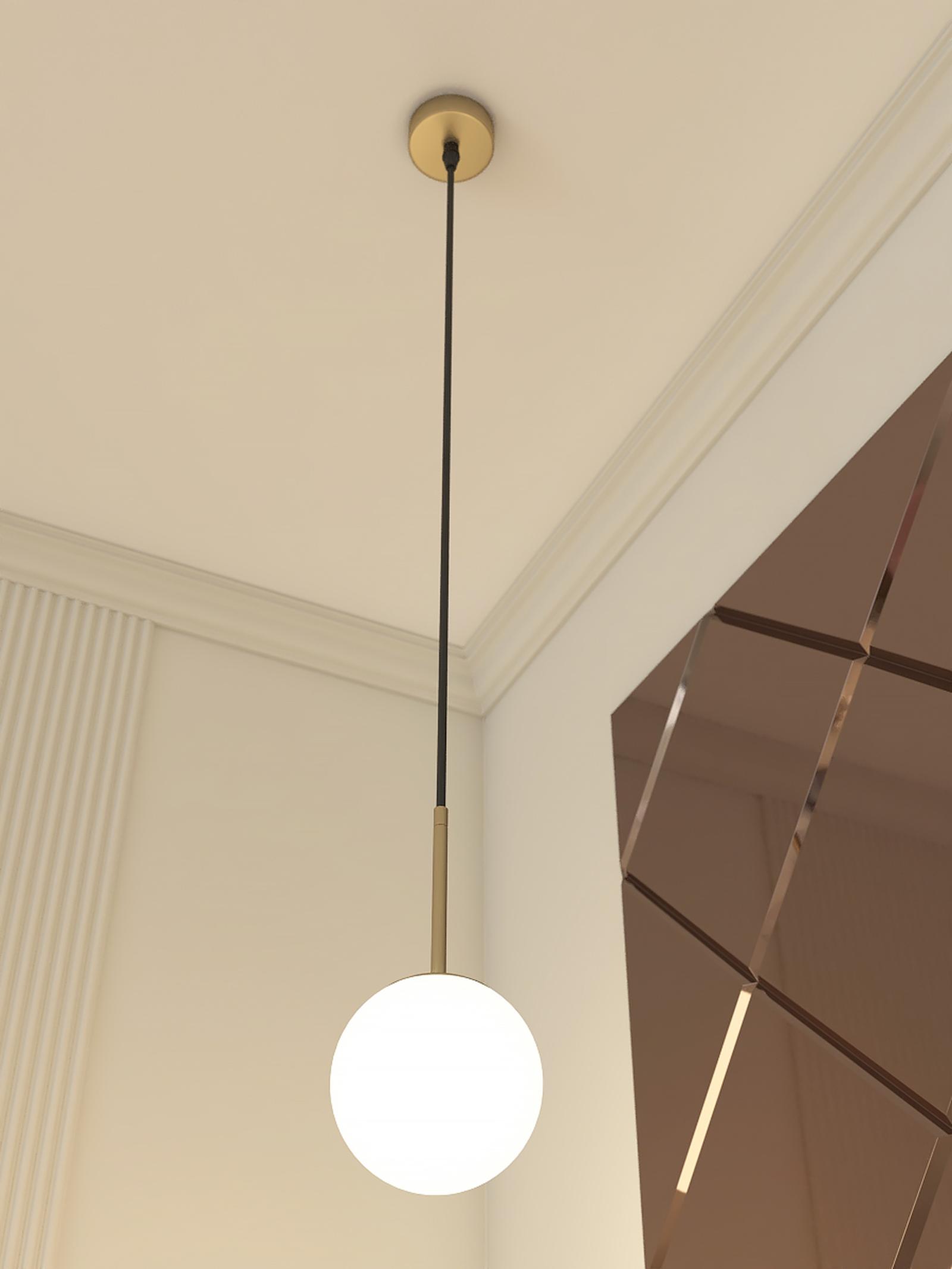 Suspensie Niva 01-2623, 1 x E14, auriu + alb opal, moderna
