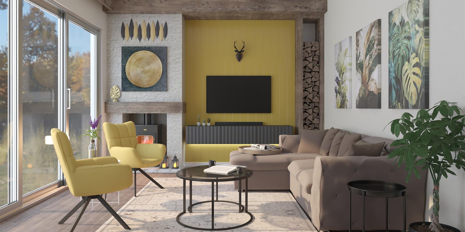 Model amenajare living stil modern hearthside