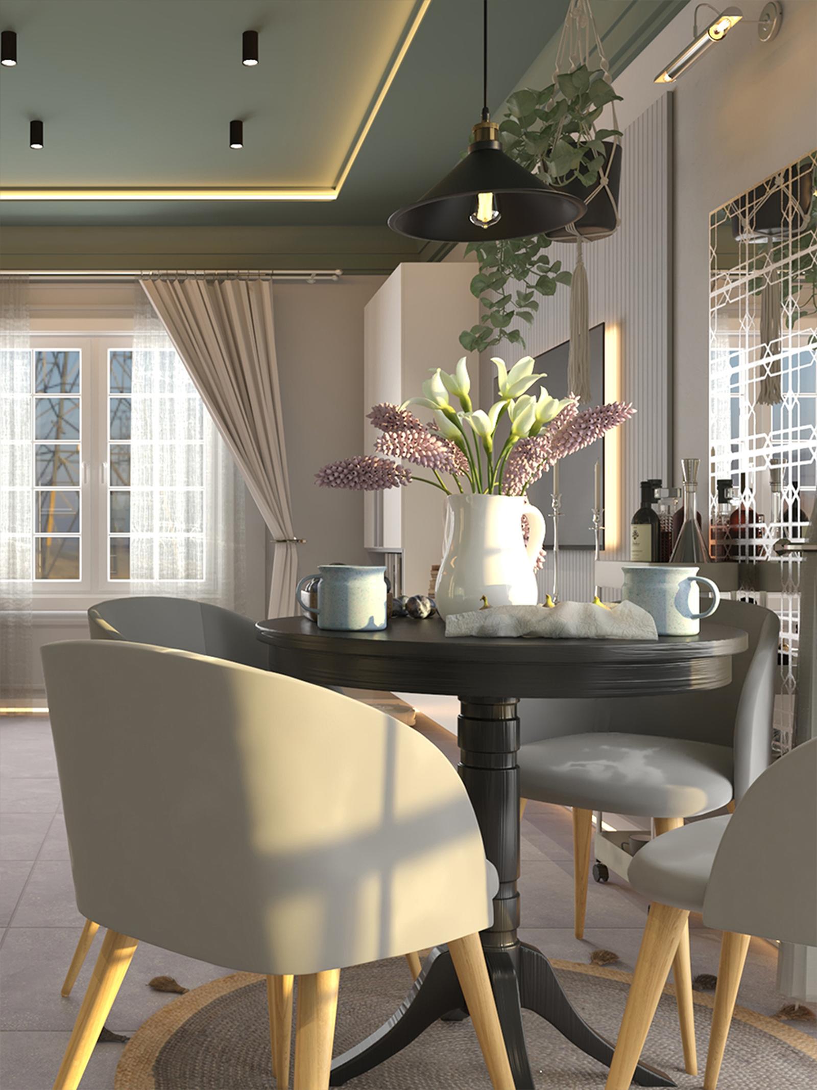 Scaun fix Ynez, tapitat, metal stejar + textil gri inchis