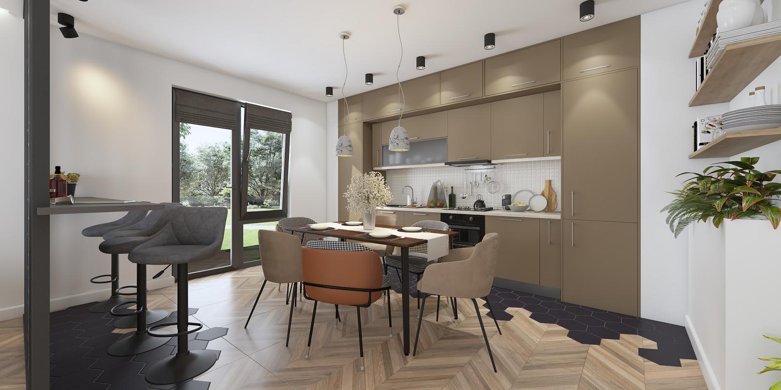 Model amenajare bucătărie stil modern modern touch