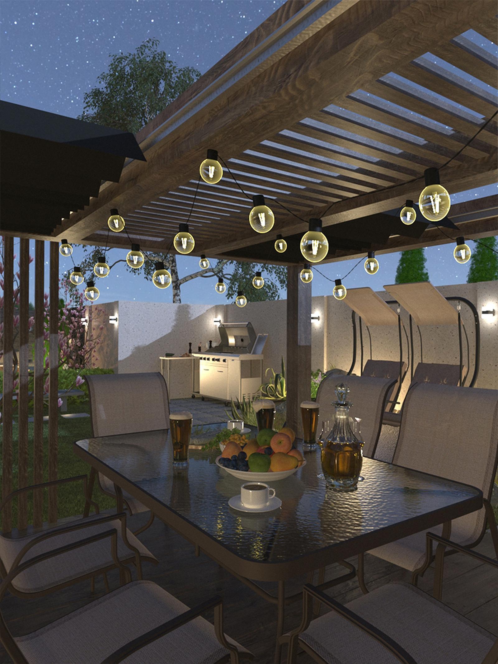 Ghirlanda luminoasa cu panou solar Hepol, exterior, 25 LED-uri cu lumina calda, 7 m