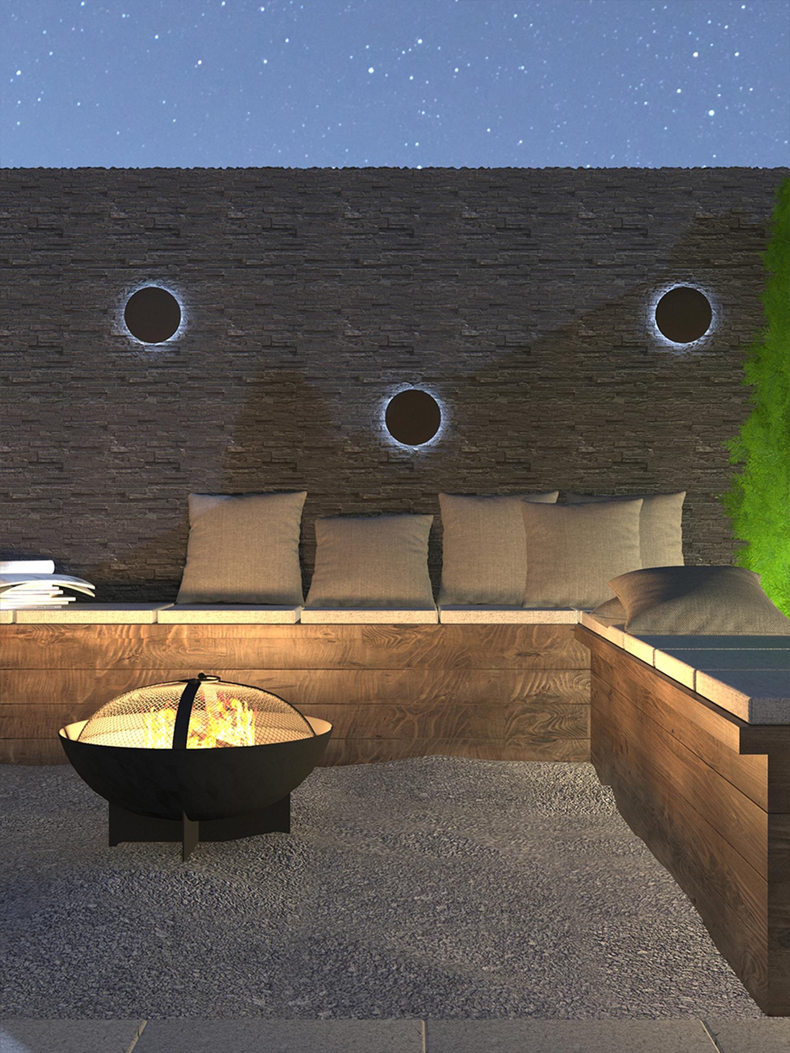 Semineu exterior Landmann 03313, otel, rotund, 60 x 35 cm
