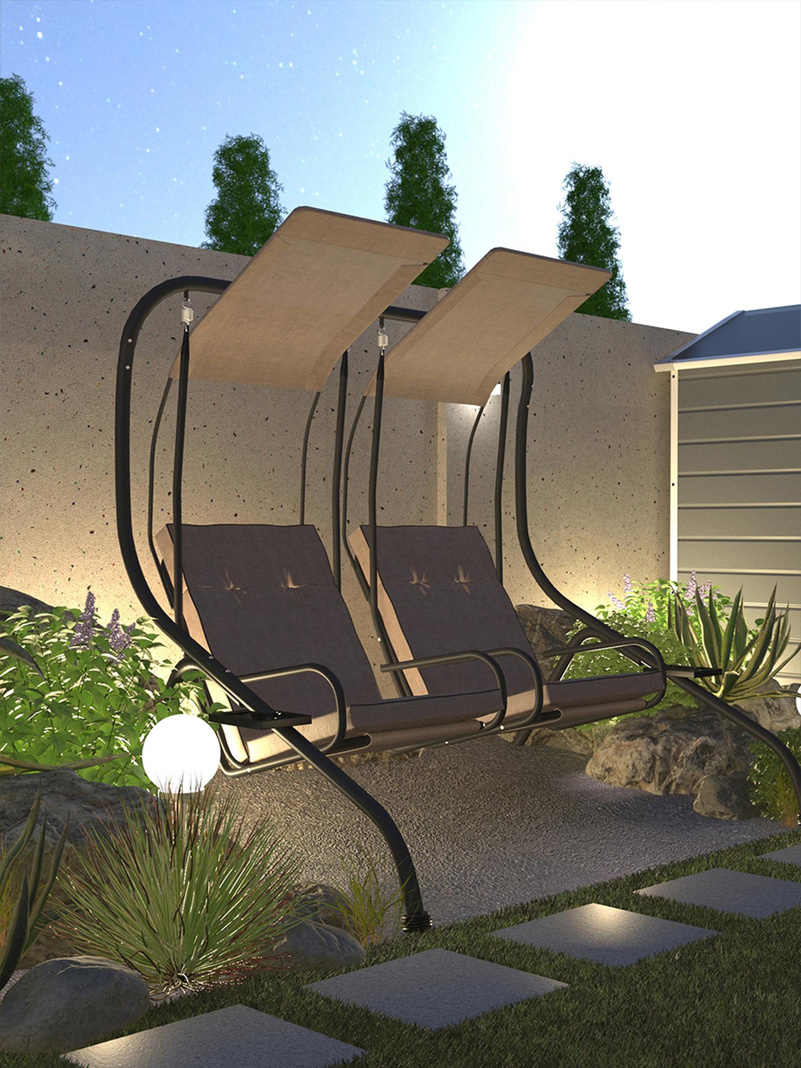 Balansoar gradina Confort, 2 persoane, structura metal, 170 x 136 x 170 cm