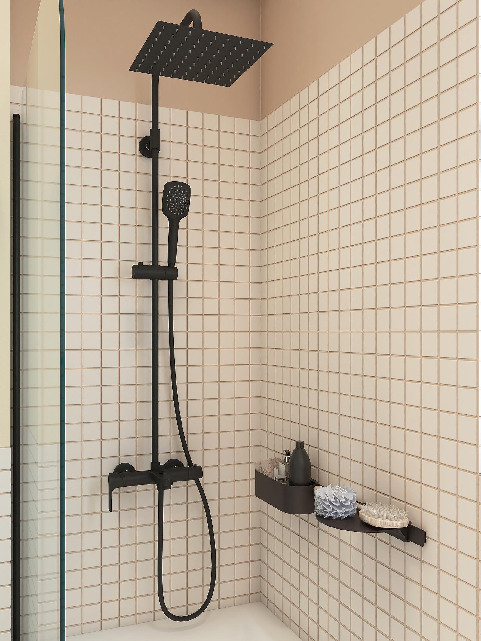 Paravan cada West PB90140WST08 stanga / dreapta, 90 x 140 cm, profil negru
