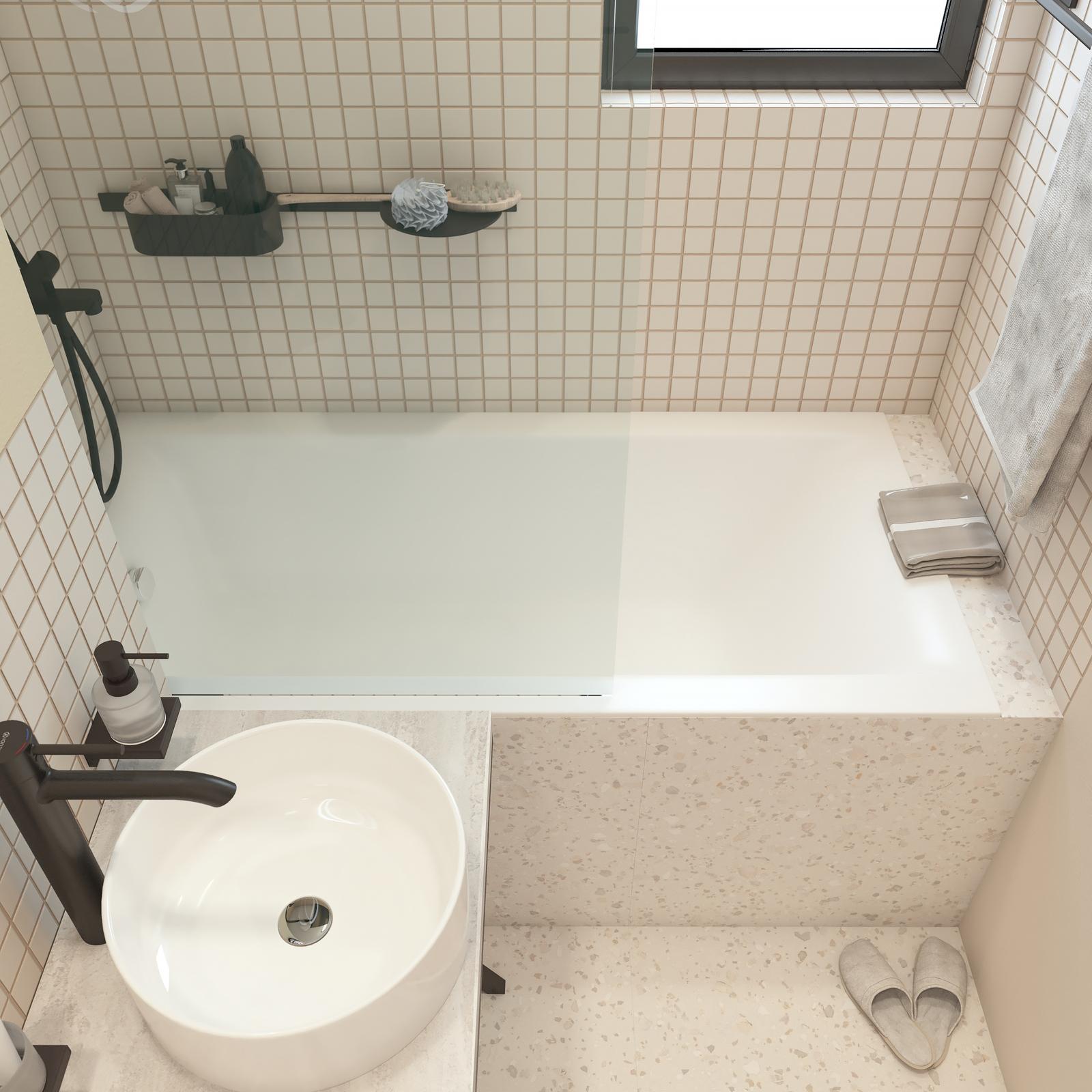 Cada baie Cersanit Larga S301-304, acril, 150 x 75 cm, suport inclus
