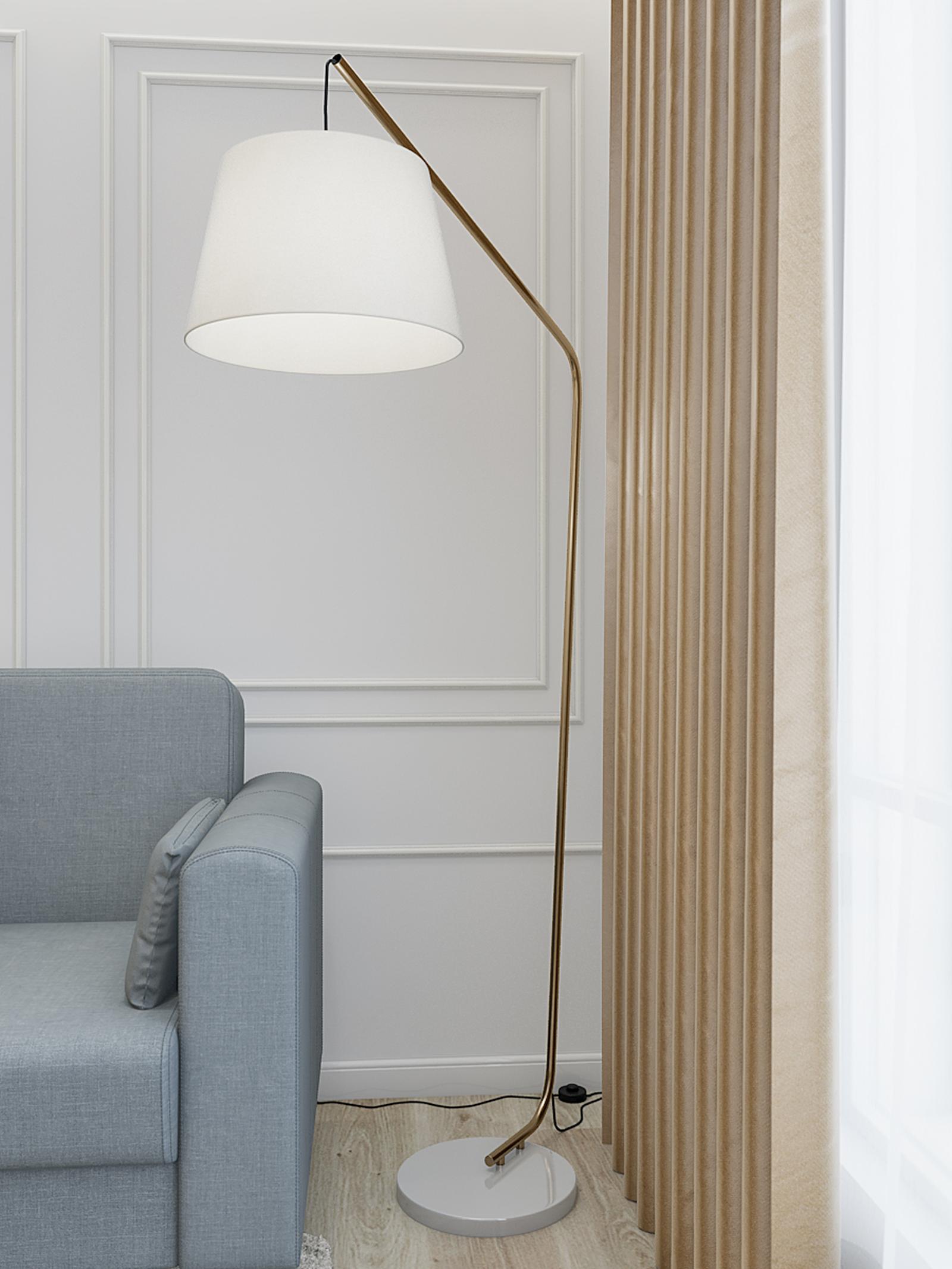 Lampadar Kermit 01-3077, 1 x E27, 1800 mm, auriu + bej