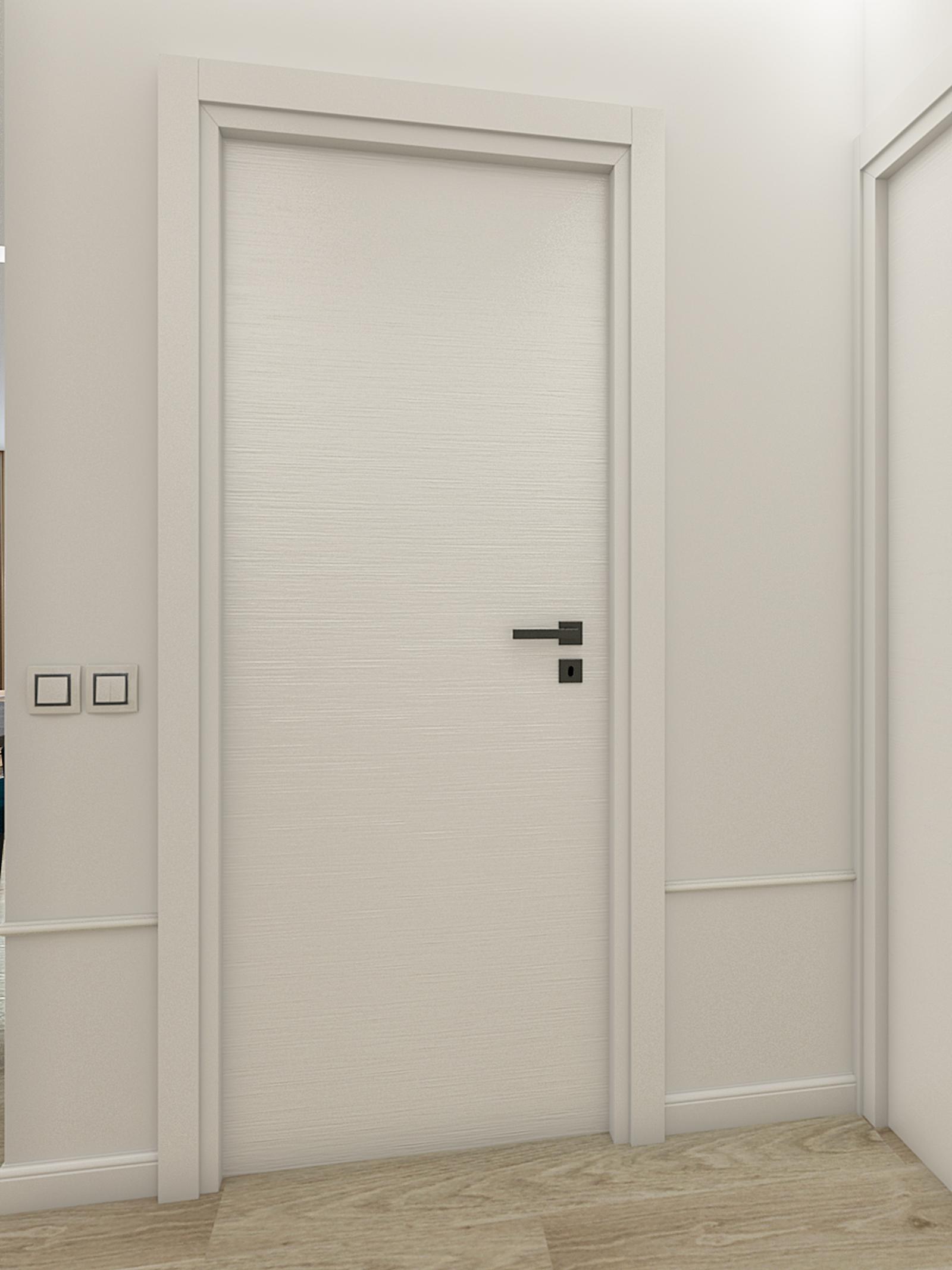 Usa interior celulara, HDF D, stanga, alb, 86 x 205 cm
