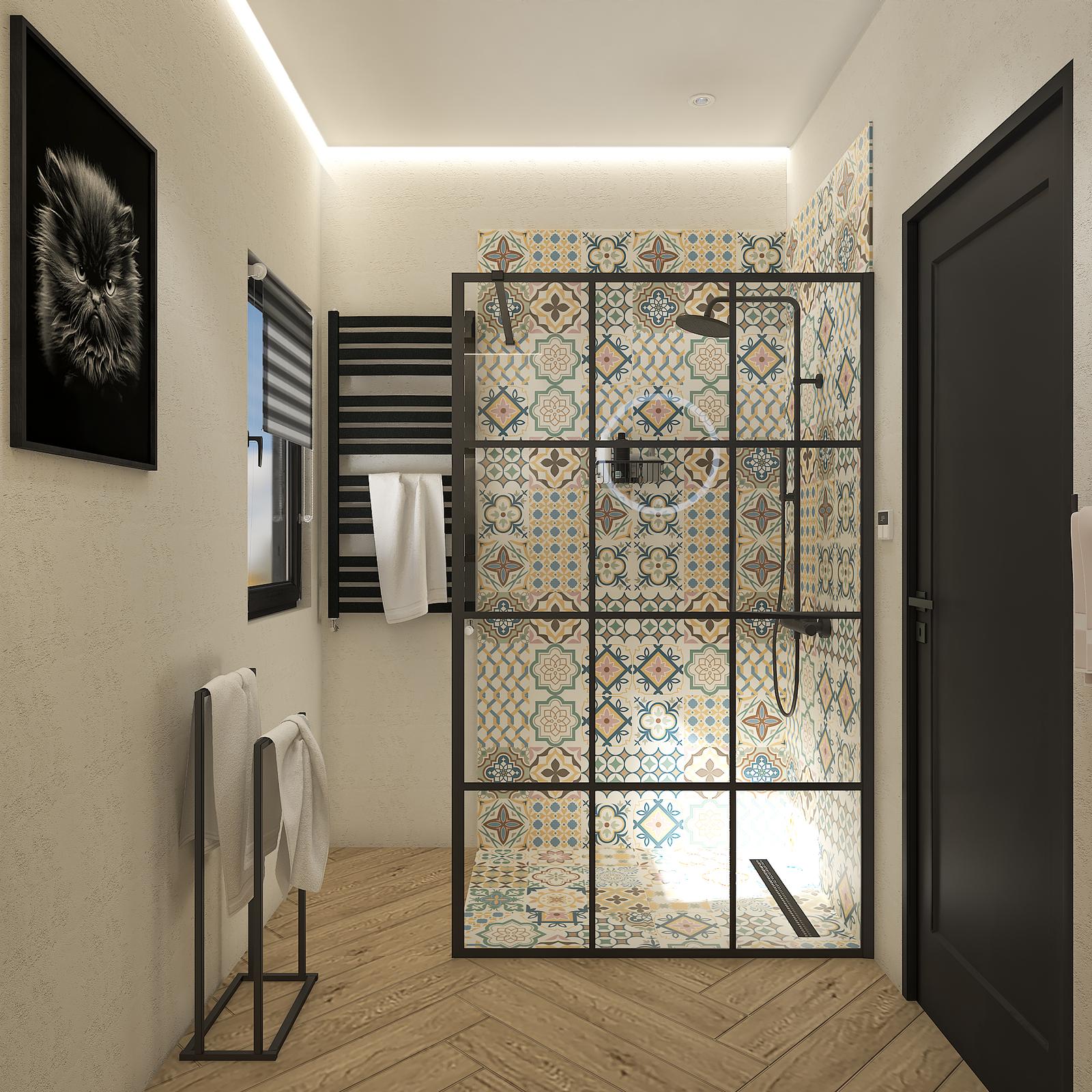Suport prosop baie Kadda BIE-0762, stativ, doua bare, 84.5 x 21.5 x 38 cm