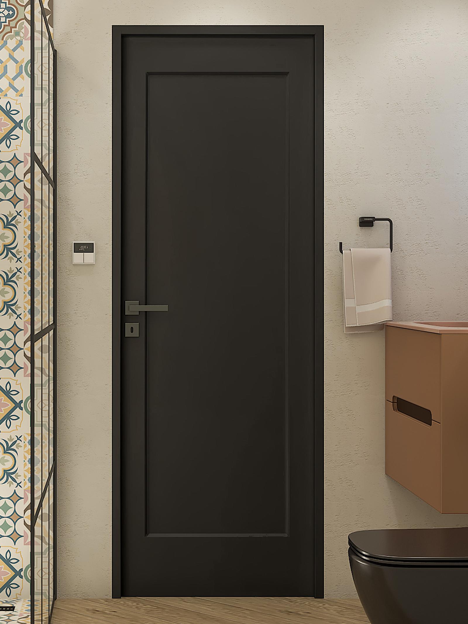 Usa de interior din lemn, Tabula Nordoor, dreapta, negru, 75.5 x 205 cm