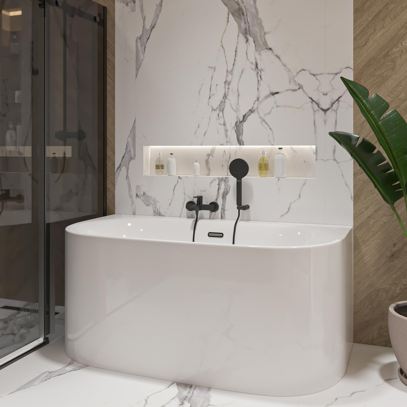 Cada freestanding ovala, West Harmony, acril, 150 x 80.5 cm, alb