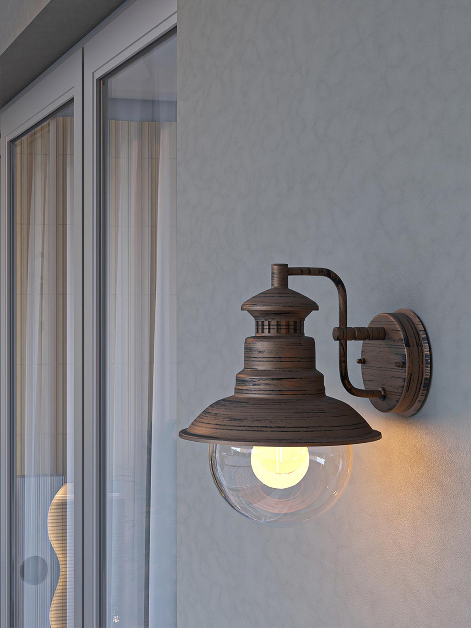 Aplica exterior Odessa 8163, orientare in jos, 1 x E27, maro antic, clasica