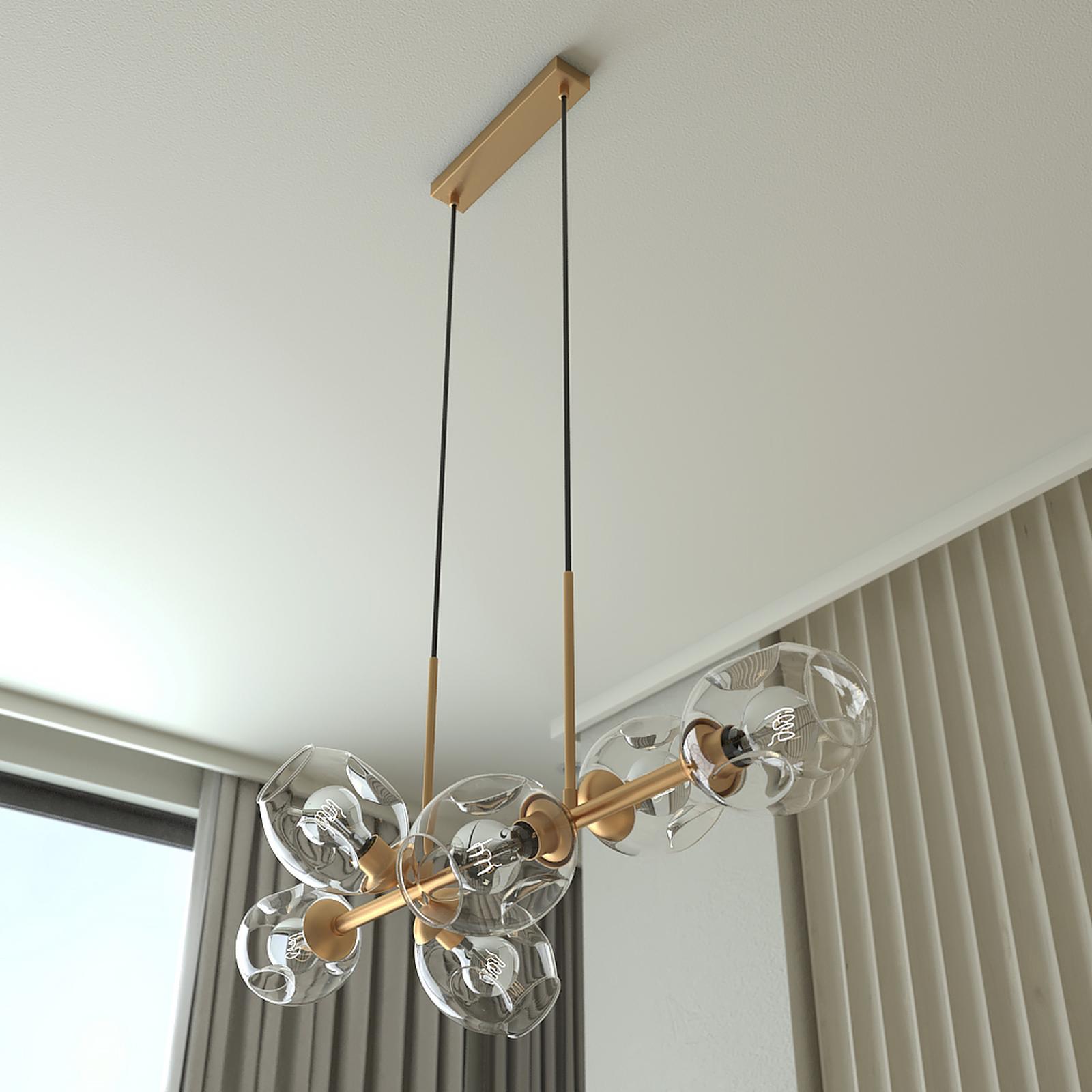Suspensie Pierce GD 01-2619, 6 x E27, auriu + cognac, moderna