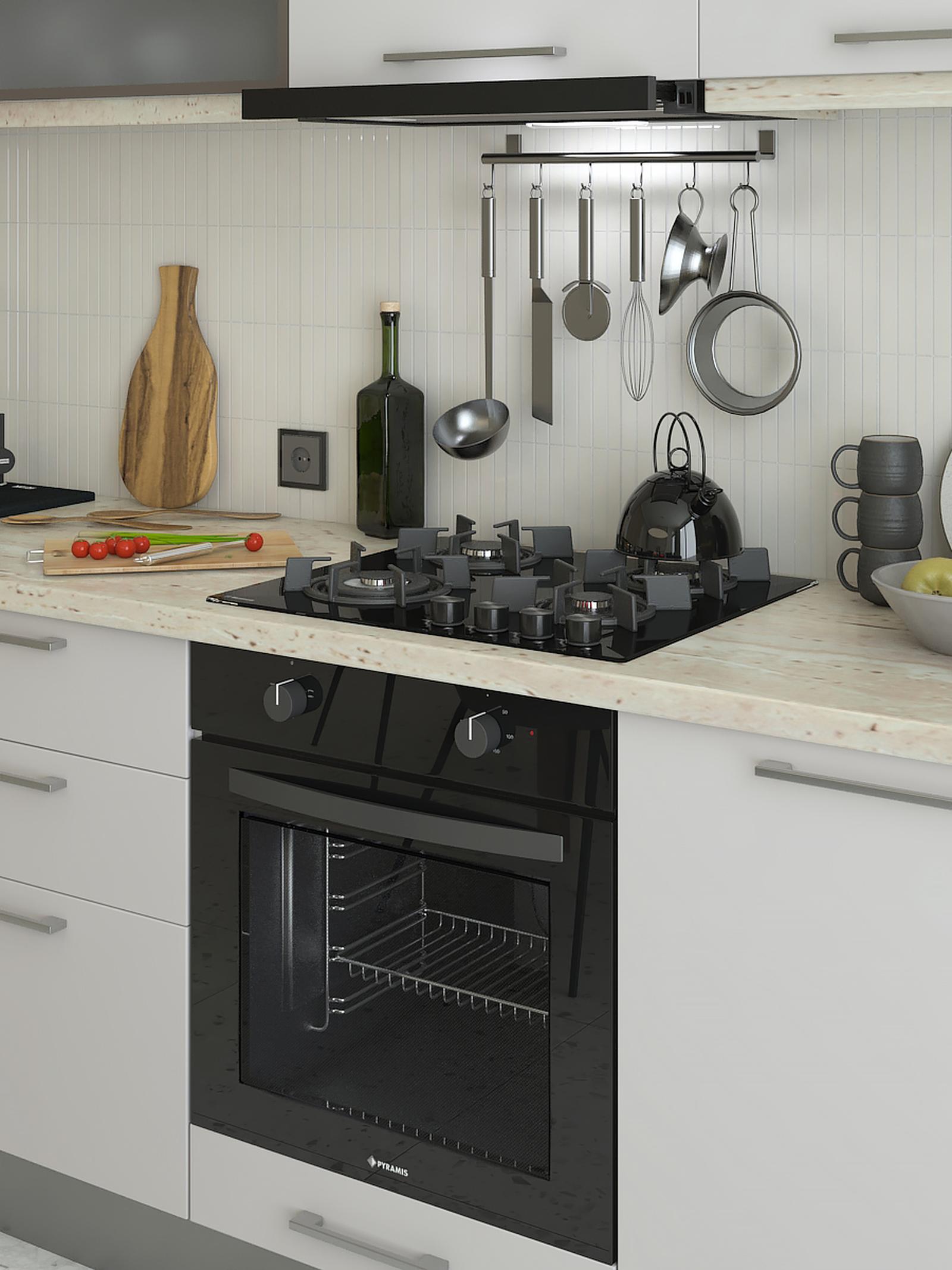Plita Hansa BHKS610505, 4 arzatoare, putere 7.4 kW, aprindere electrica, dispozitiv siguranta arzatoare, latime 59 cm, gratar fonta, suport din sticla, negru