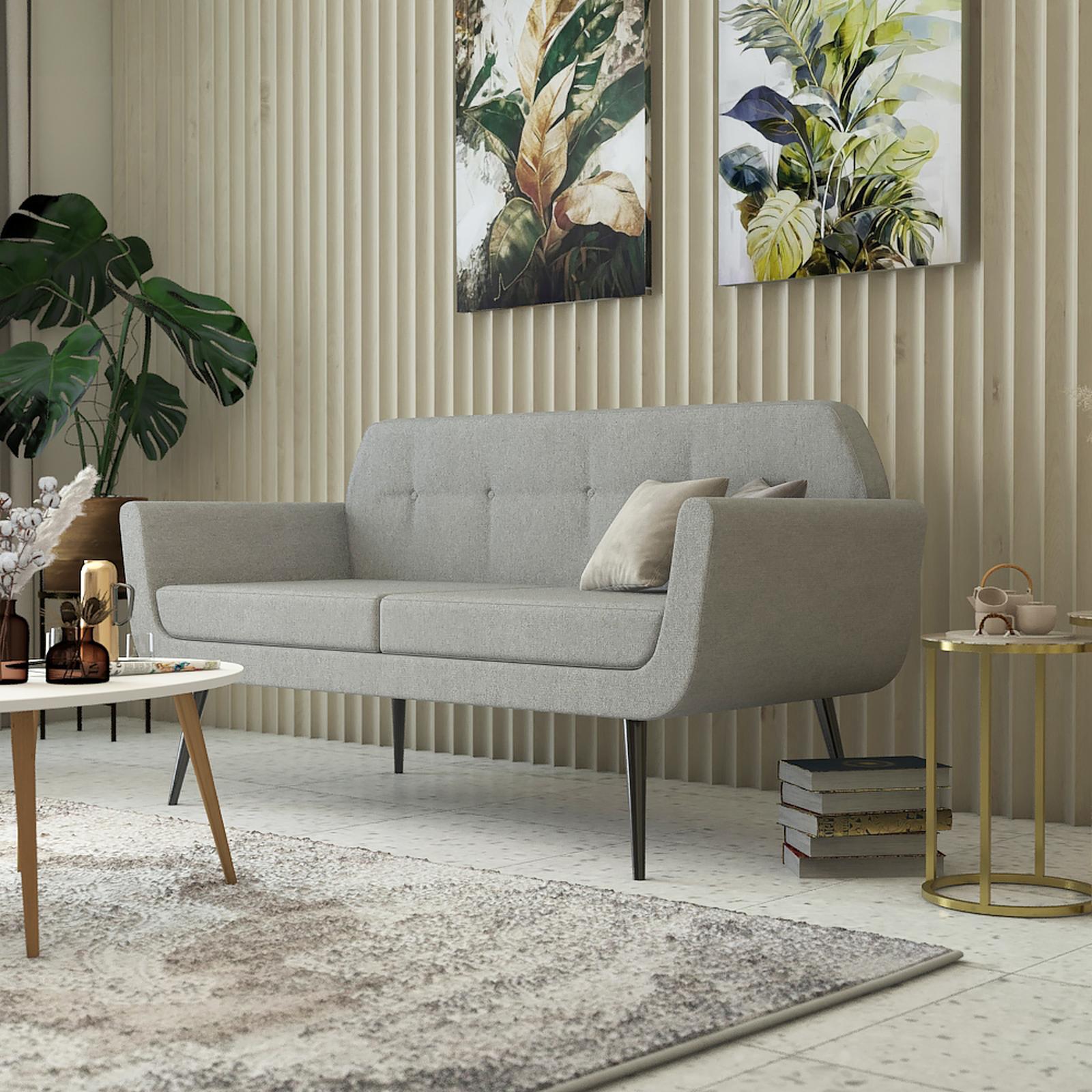 Canapea fixa Ritchie, gri, 167 x 70.5 x 87 cm, 1C
